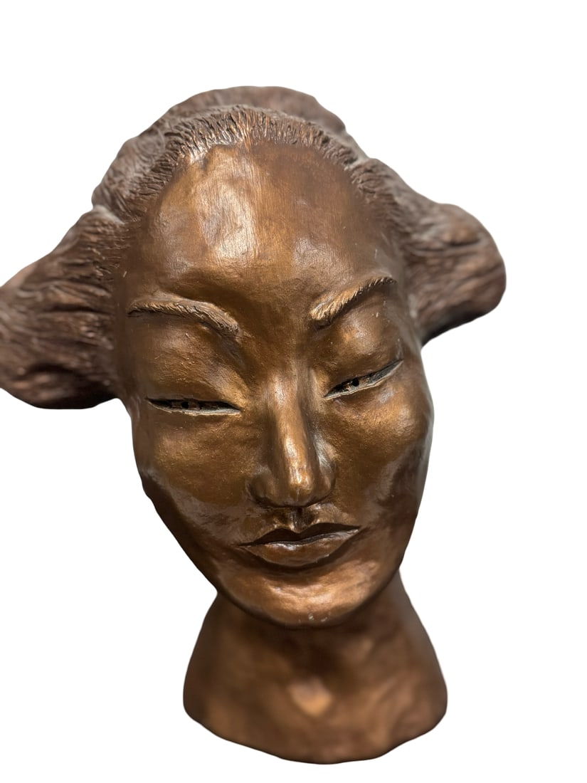 Mid-Century Style Bronze-Tone Female Bus (1 of 6)