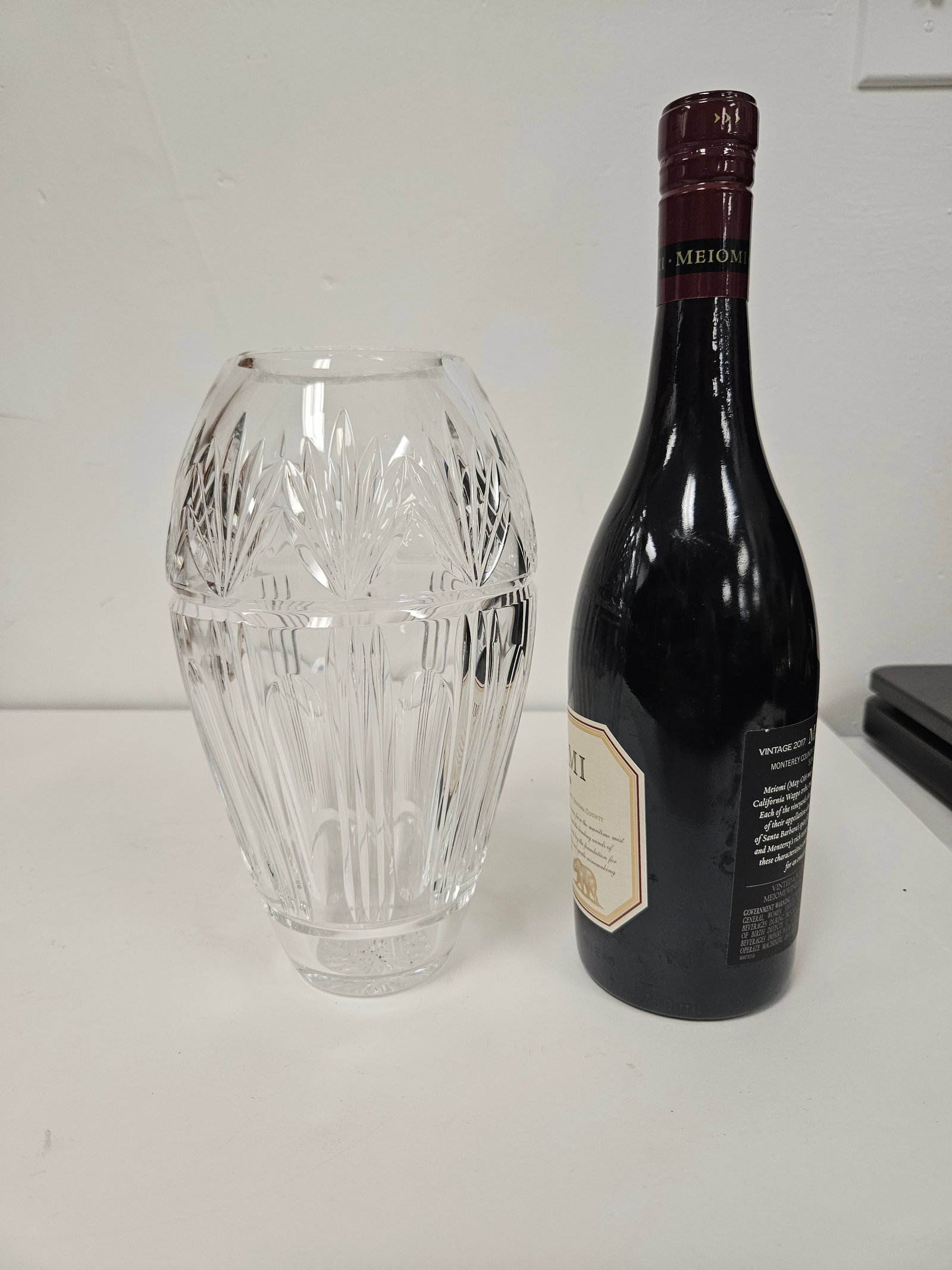 Cut Crystal Ovoid Vase with Star Base (1 of 4)