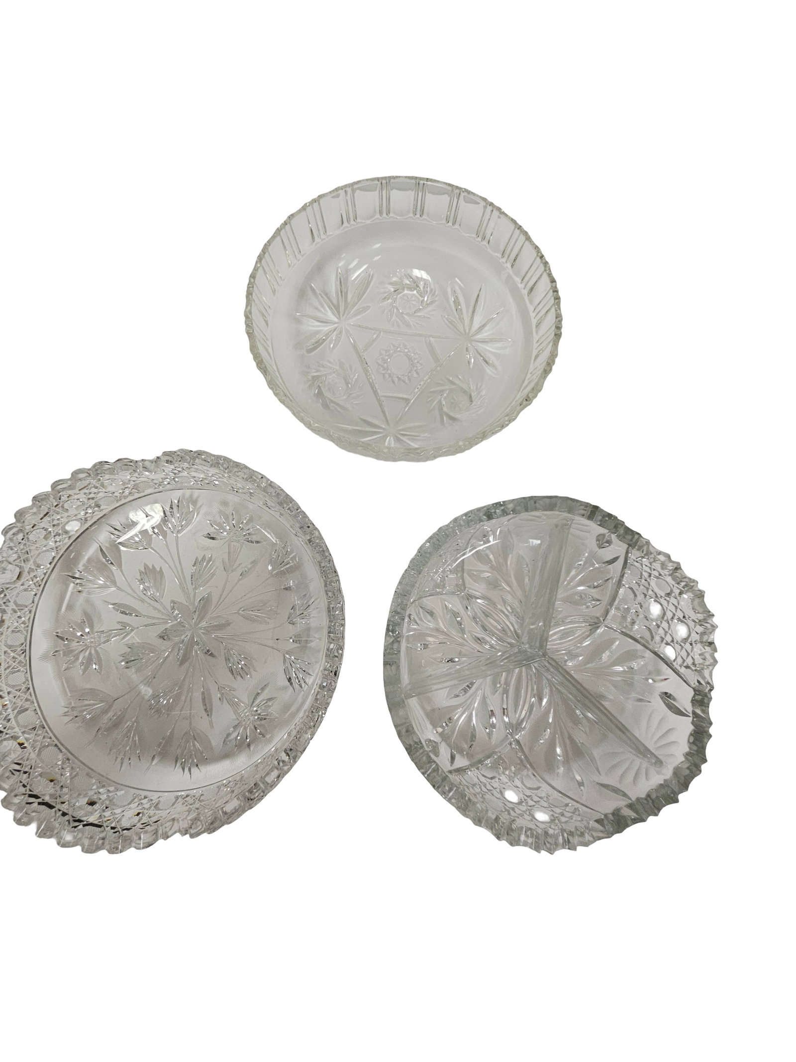 Set of 3 Cut and Pressed Glass Bowls (1 of 7)