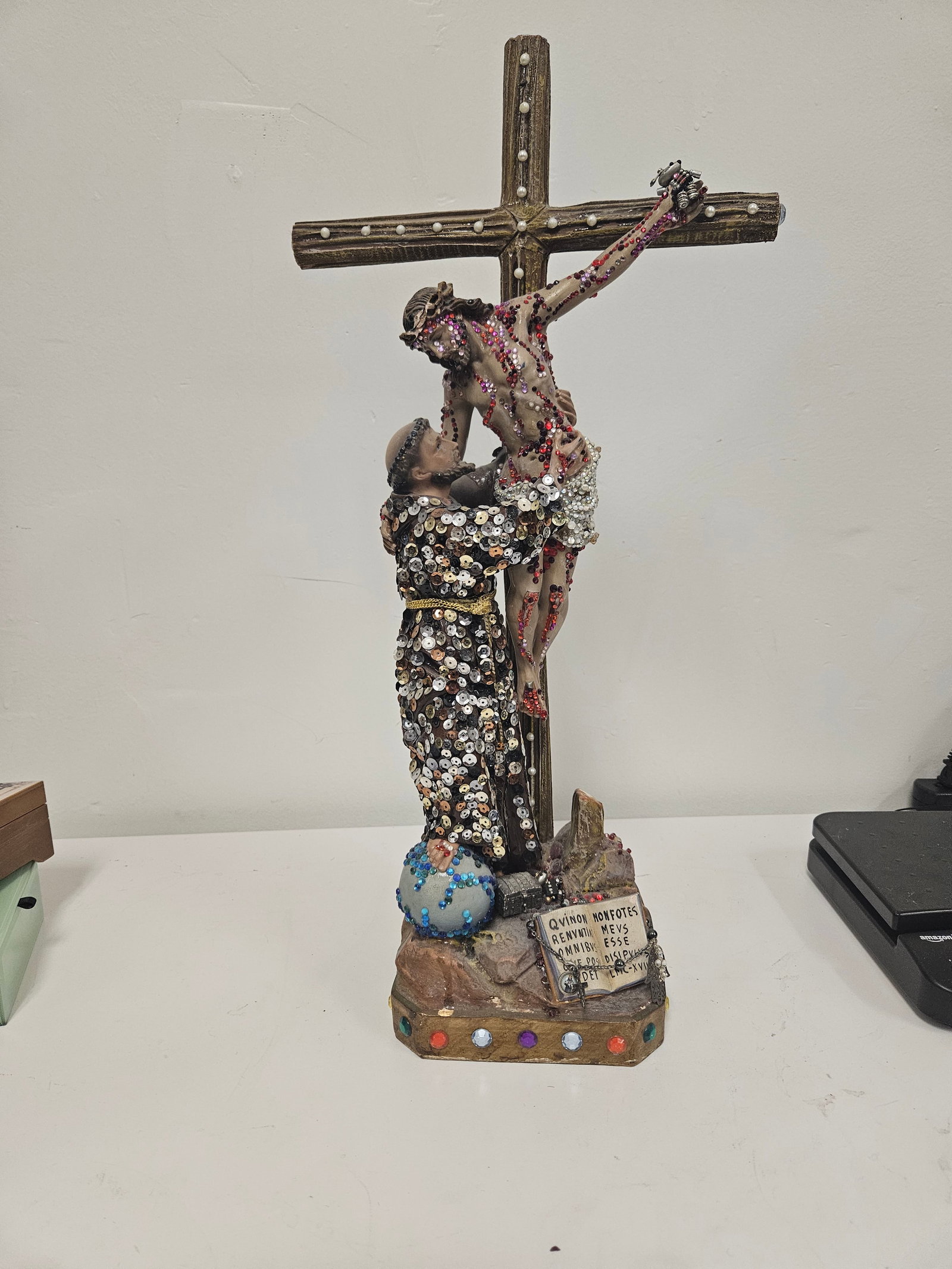 Mixed Media Sequined Crucifixion Scene (1 of 5)