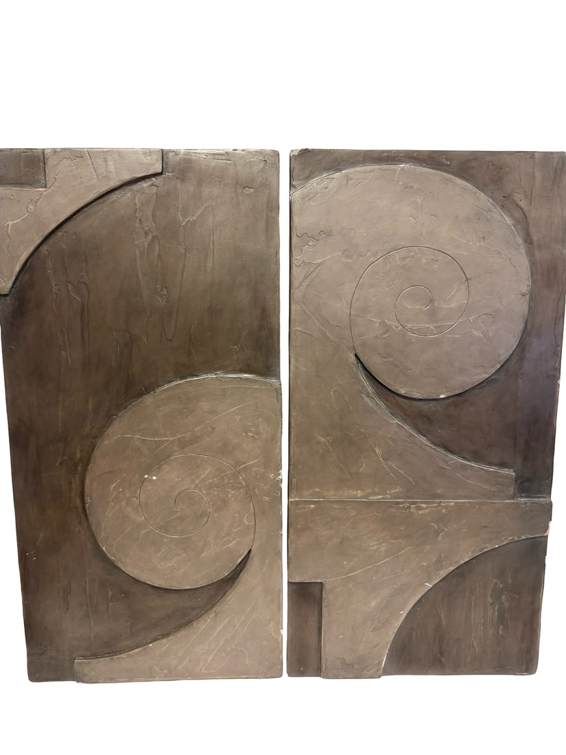 Modern Abstract Spiral Wall Relief Pair (1 of 9)