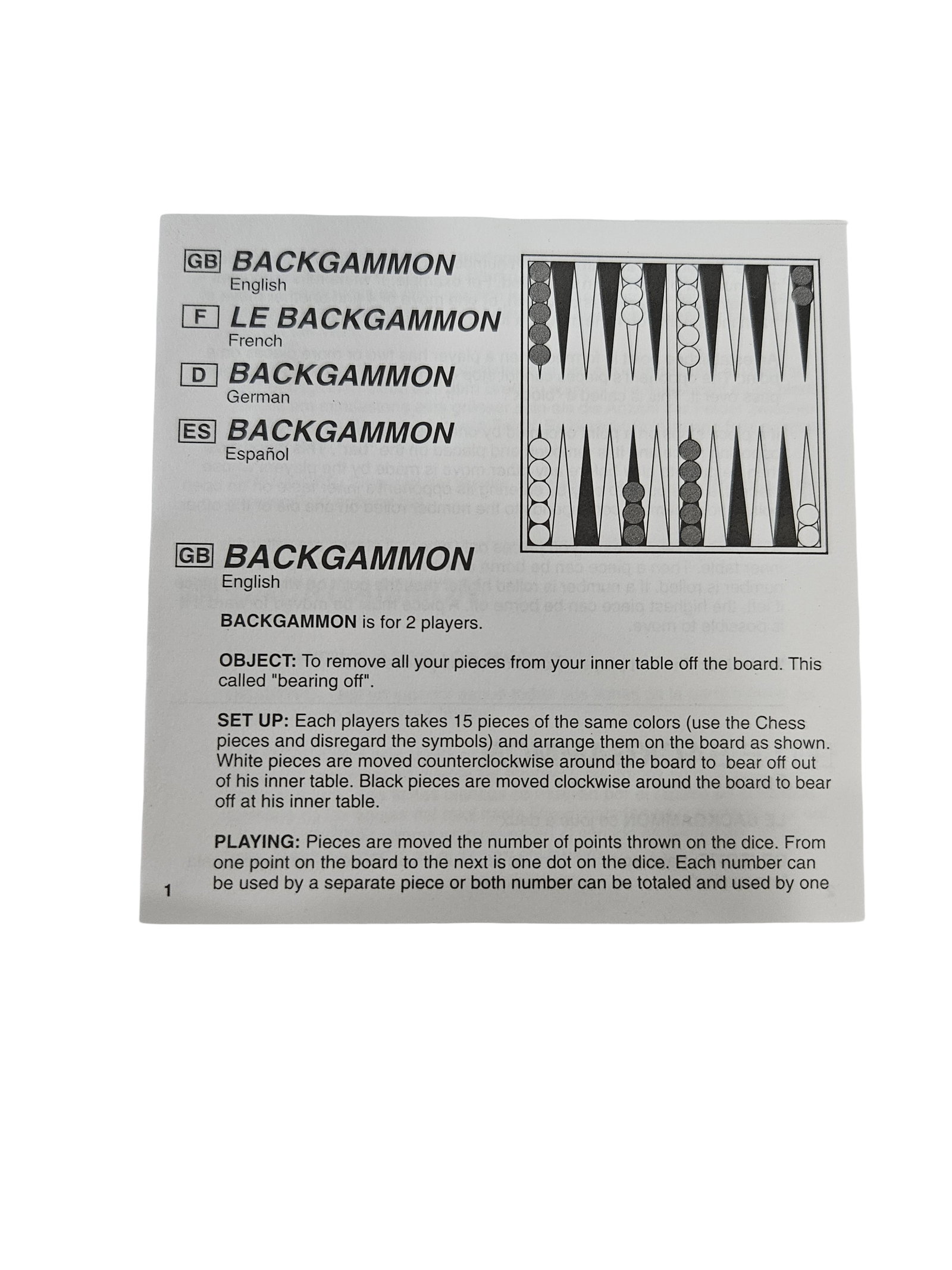 Modern Monochrome Backgammon Game Set - 5
