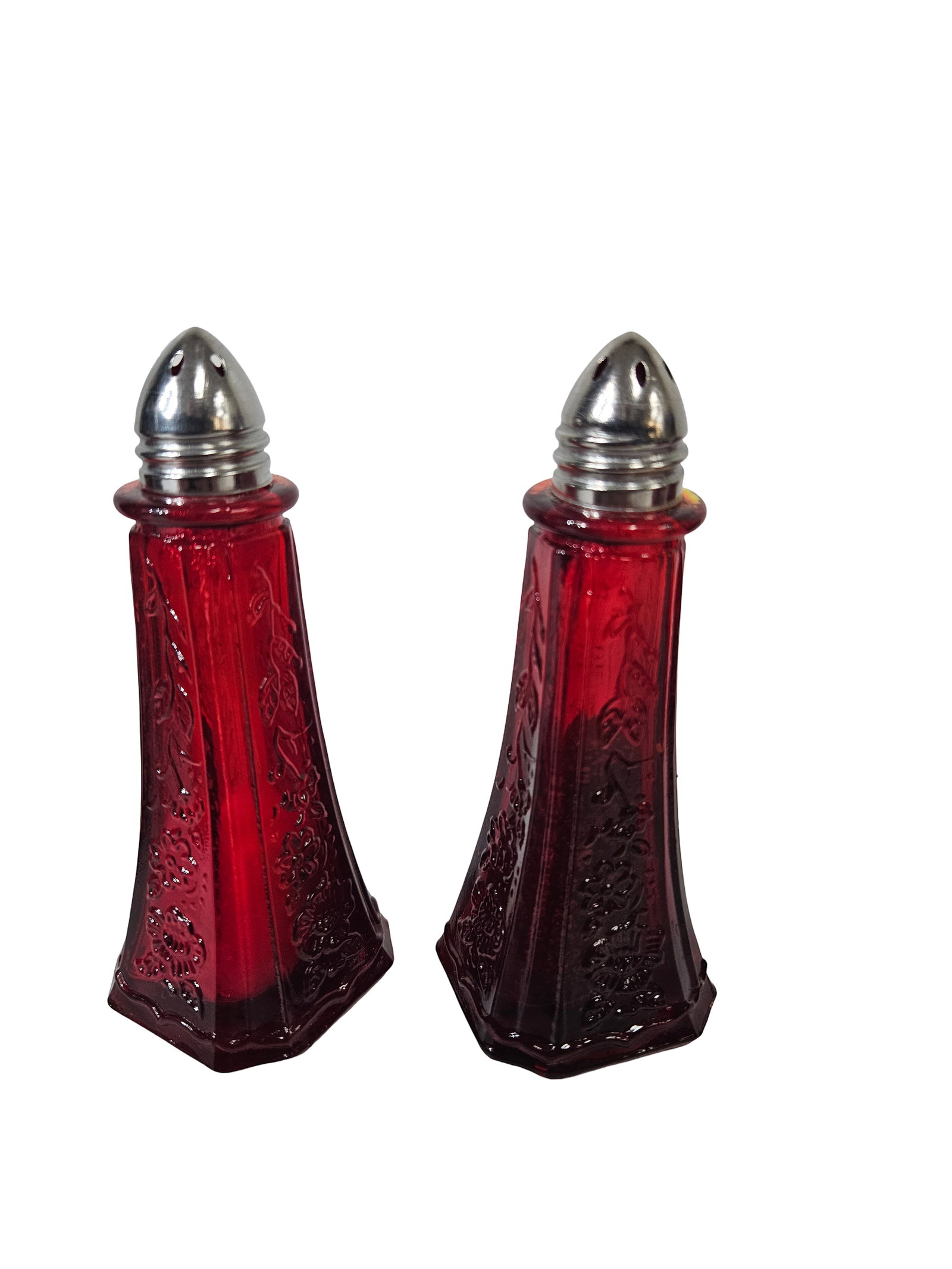 Vintage Ruby Red Glass Tableware Assort - 3