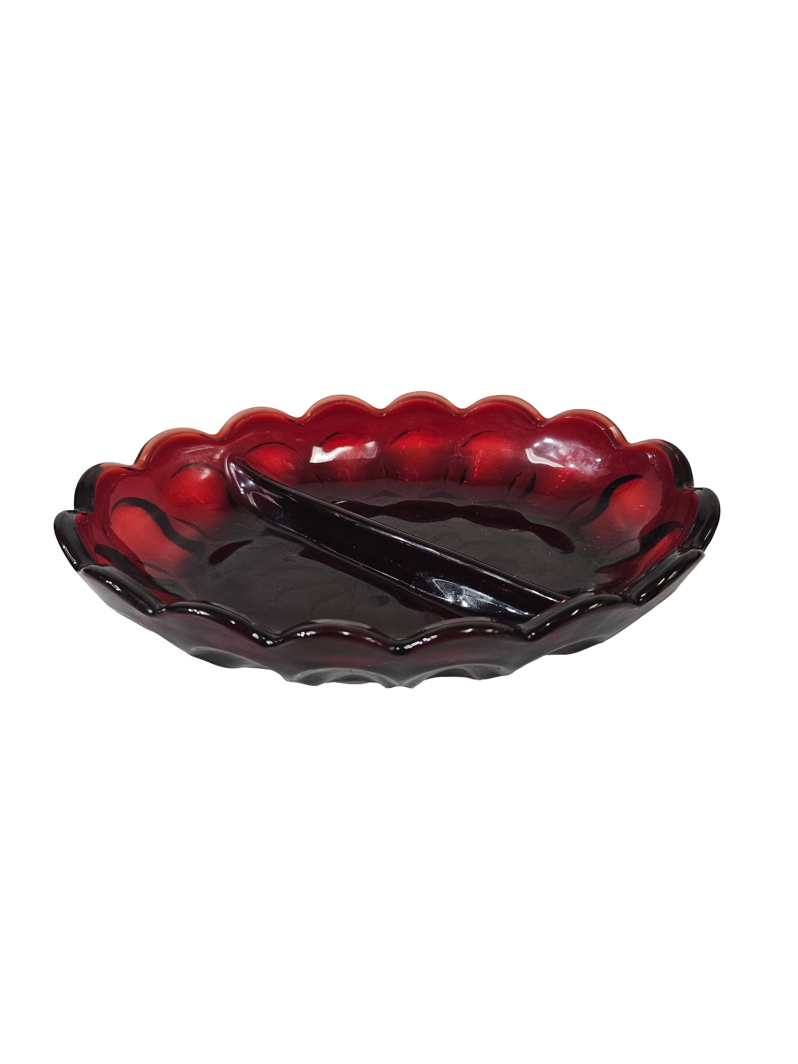 Vintage Ruby Red Glass Tableware Assort - 5