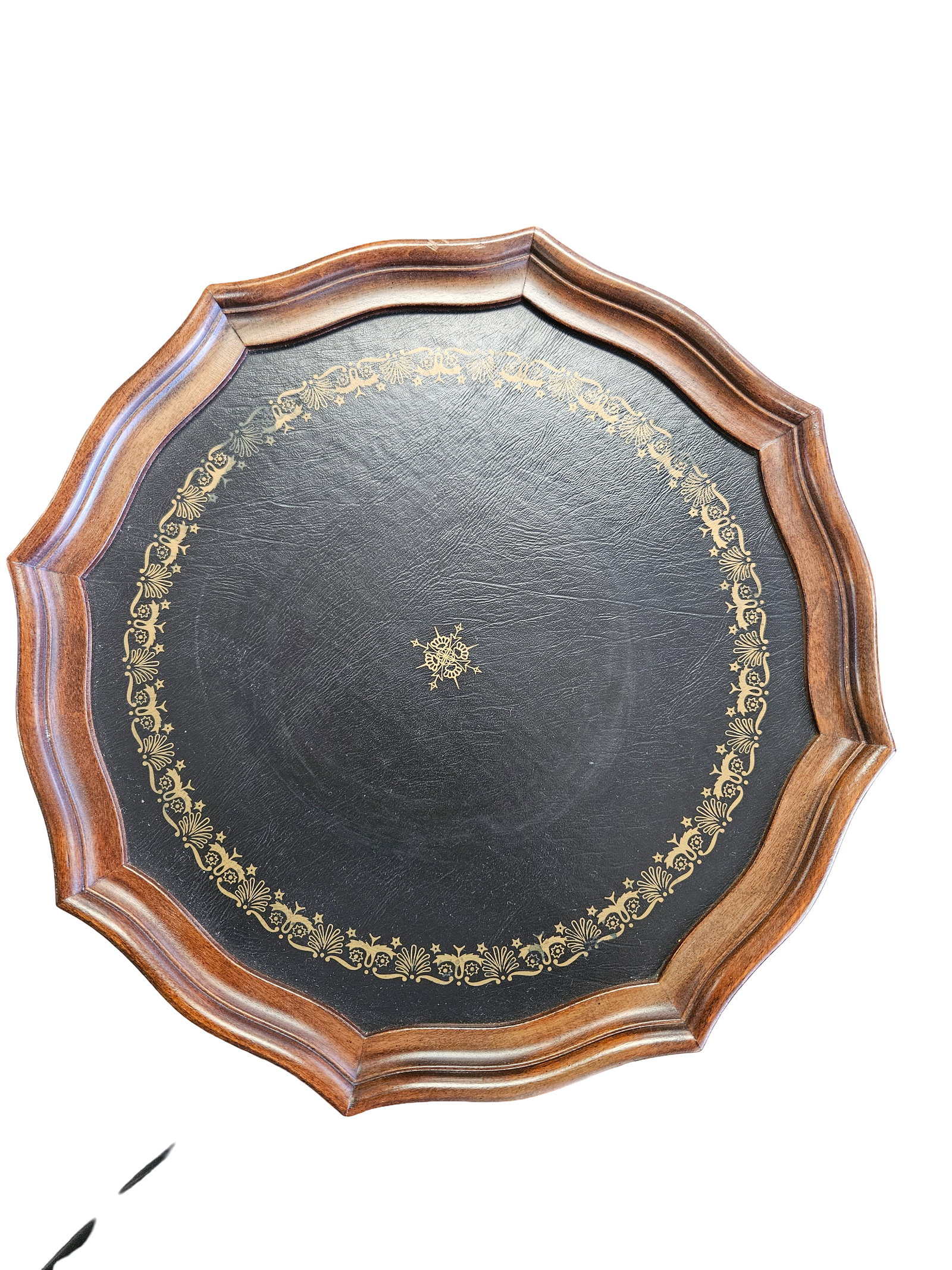 Neoclassical Style Leather Top Table - 2