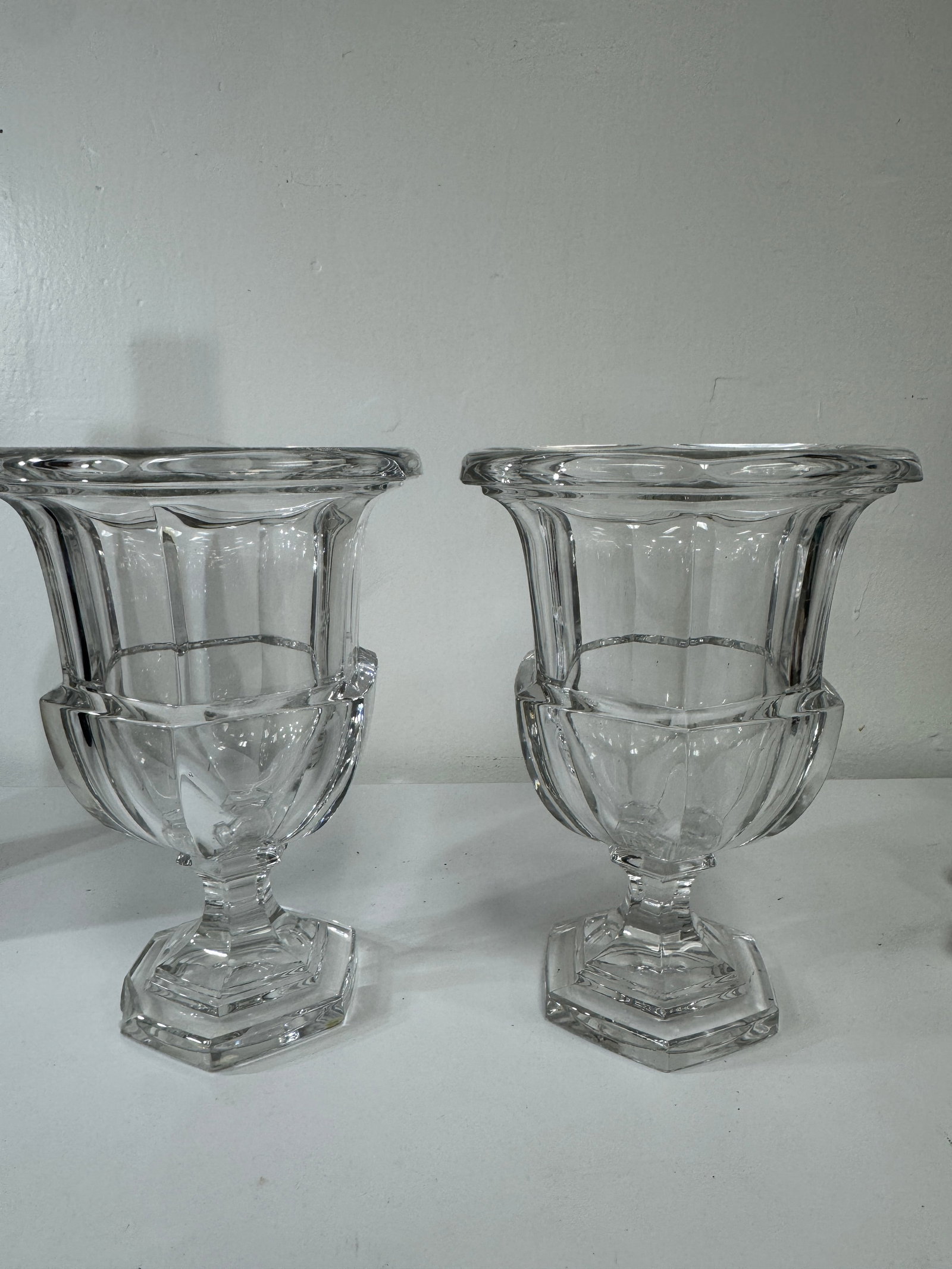 Pair of Neoclassical Style Glass Urns (1 of 6)