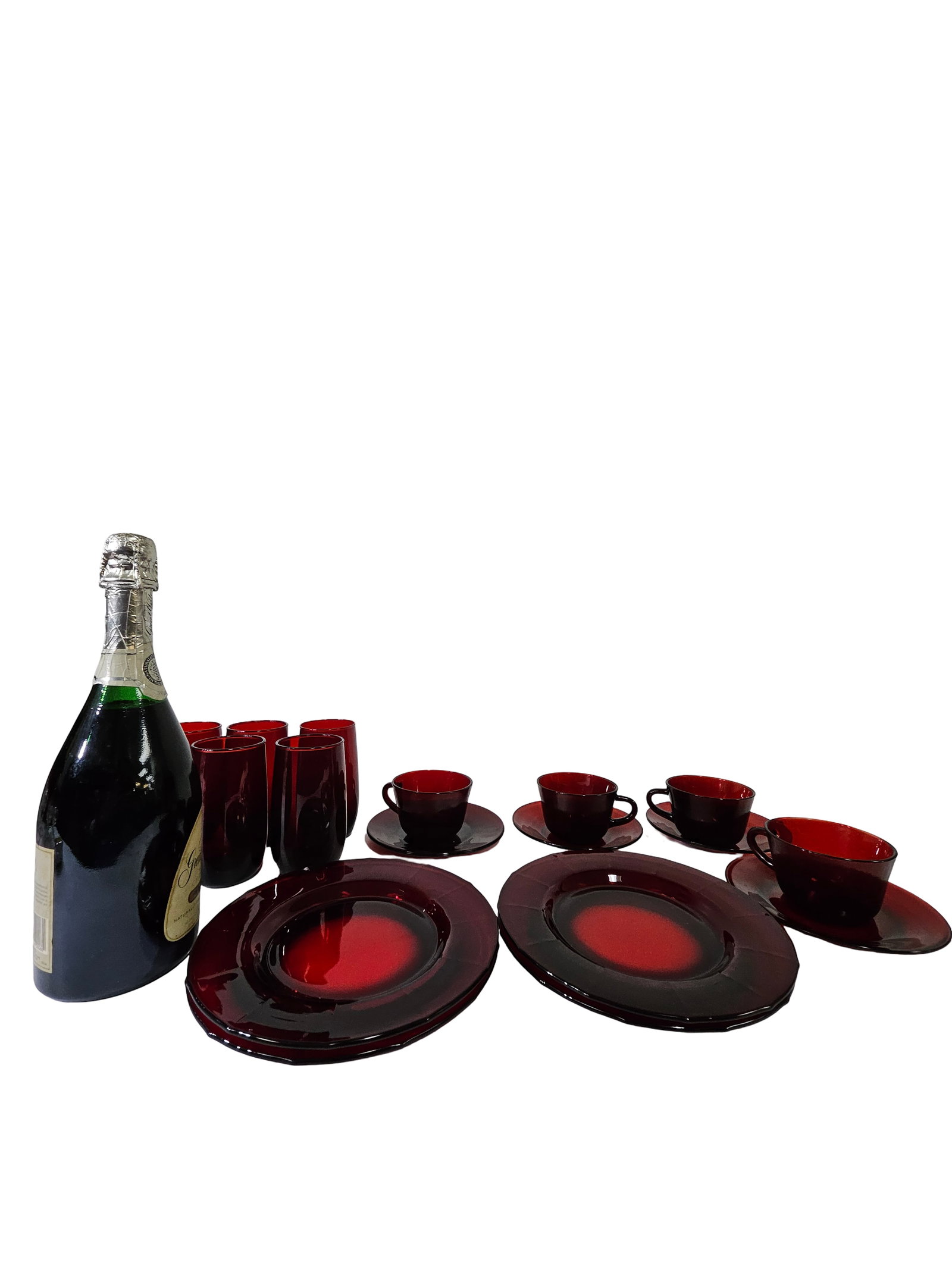 18pc Ruby Red Glass Drinkware Set - 2