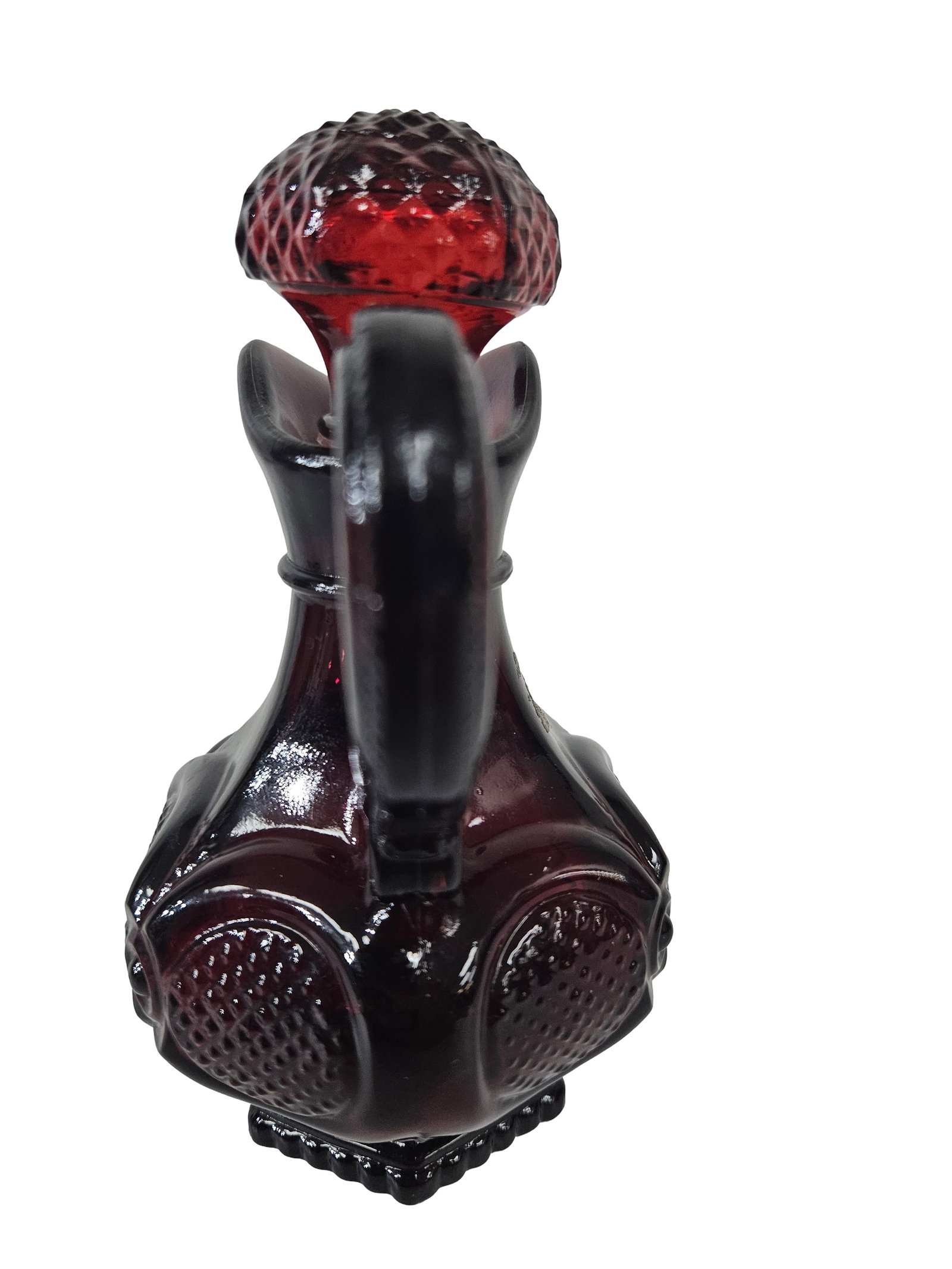 Ruby Red Pressed Glass Cruet Stopper - 5
