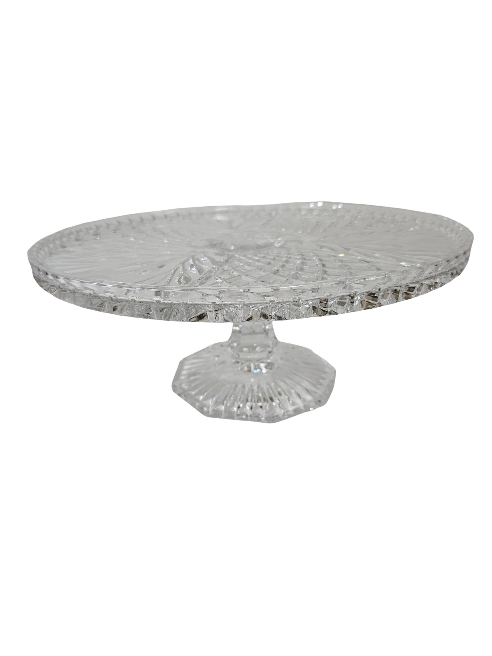 Vintage Ornate Cut Crystal Cake Stand (1 of 5)