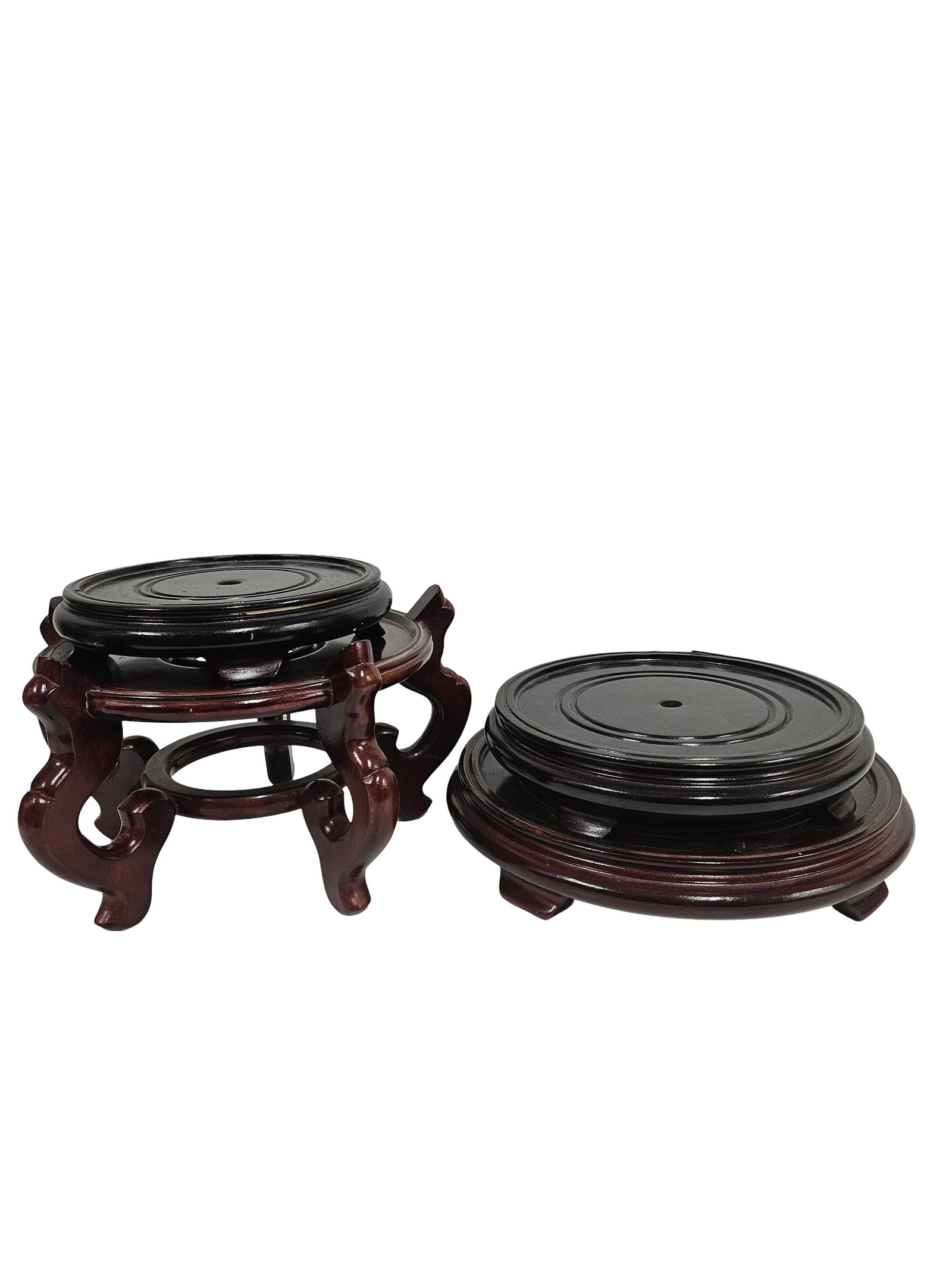 Group of 3 Chinese Style Wood Vase Bases (1 of 5)