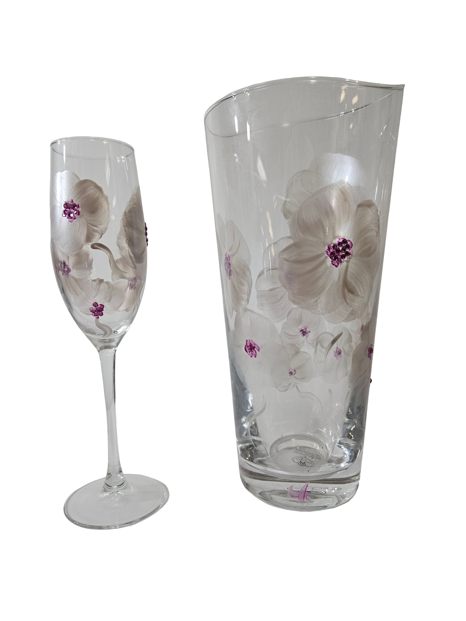 Hand Painted Floral Pitcher & Flute Set (1 of 9)