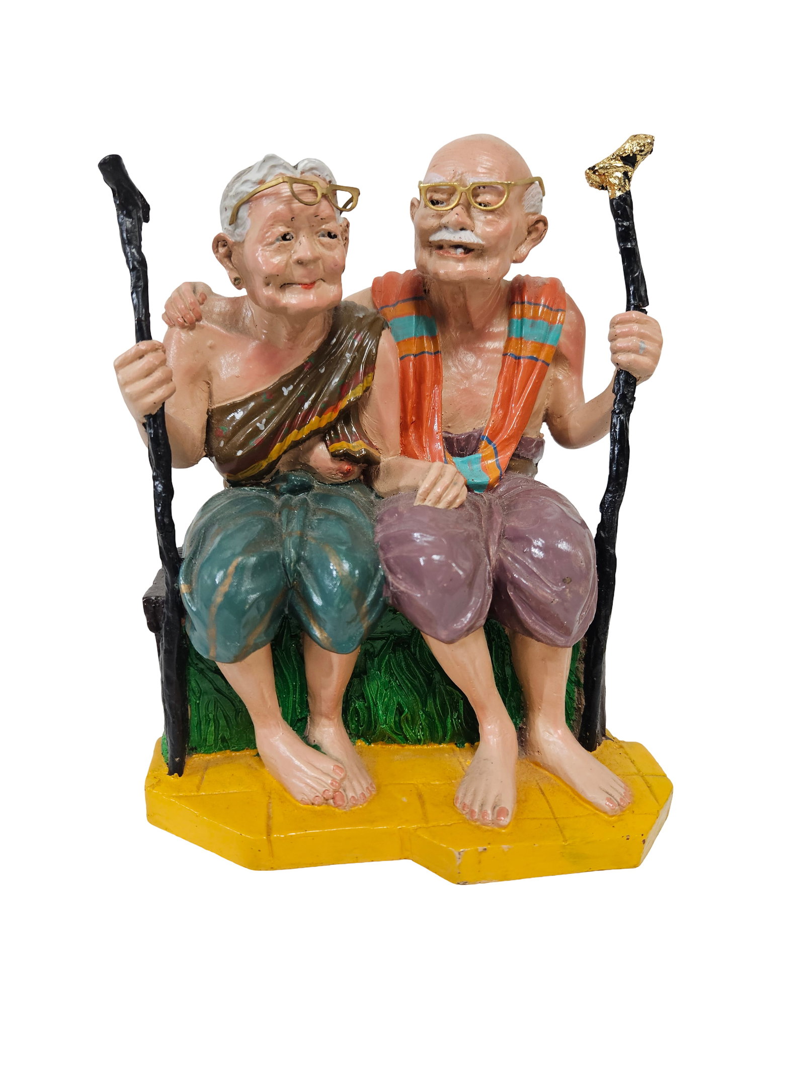 Vintage Painted Elderly Couple Figurine (1 of 6)