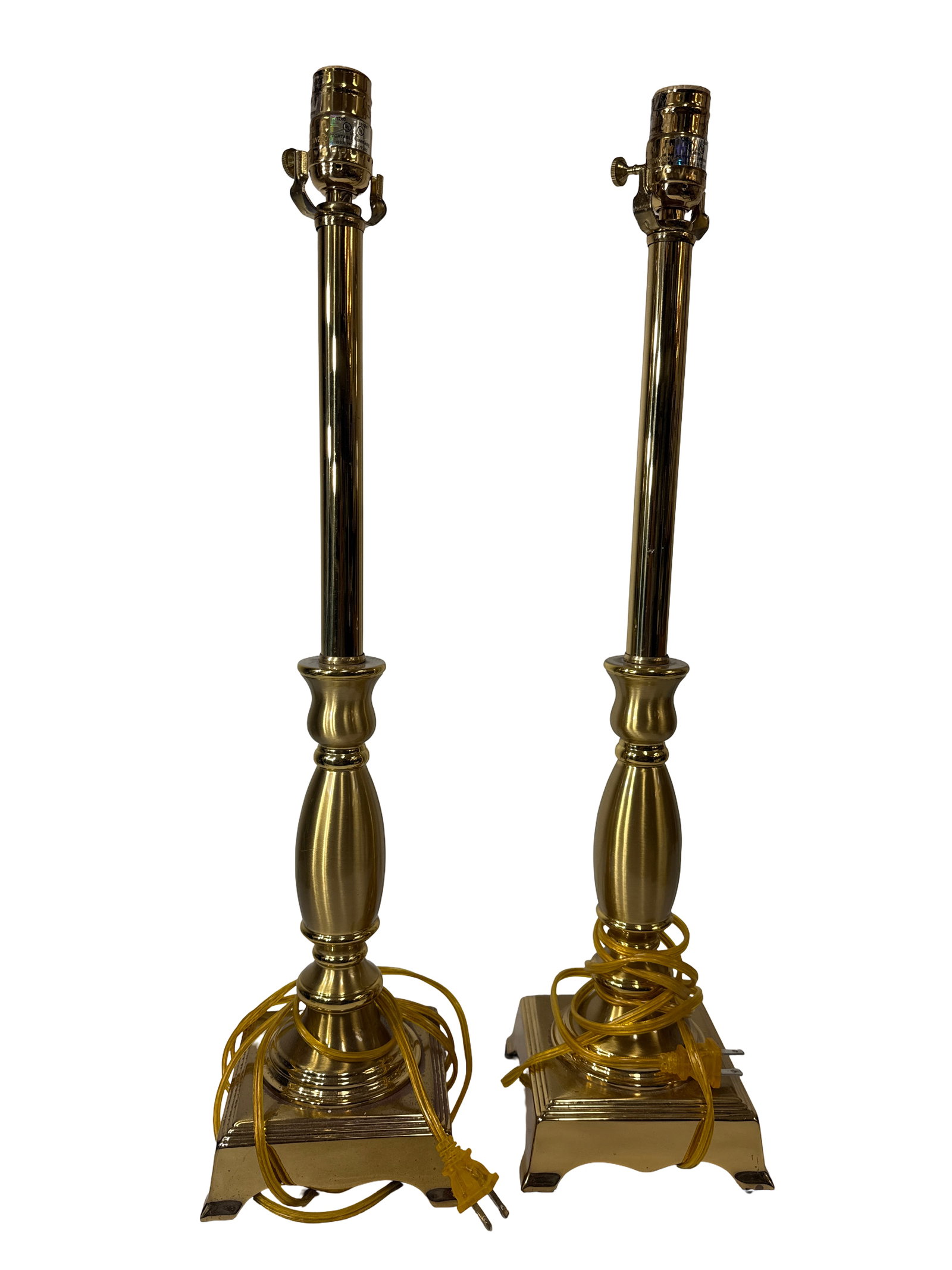 Pair of Vintage Brass Candlestick Lamps (1 of 4)