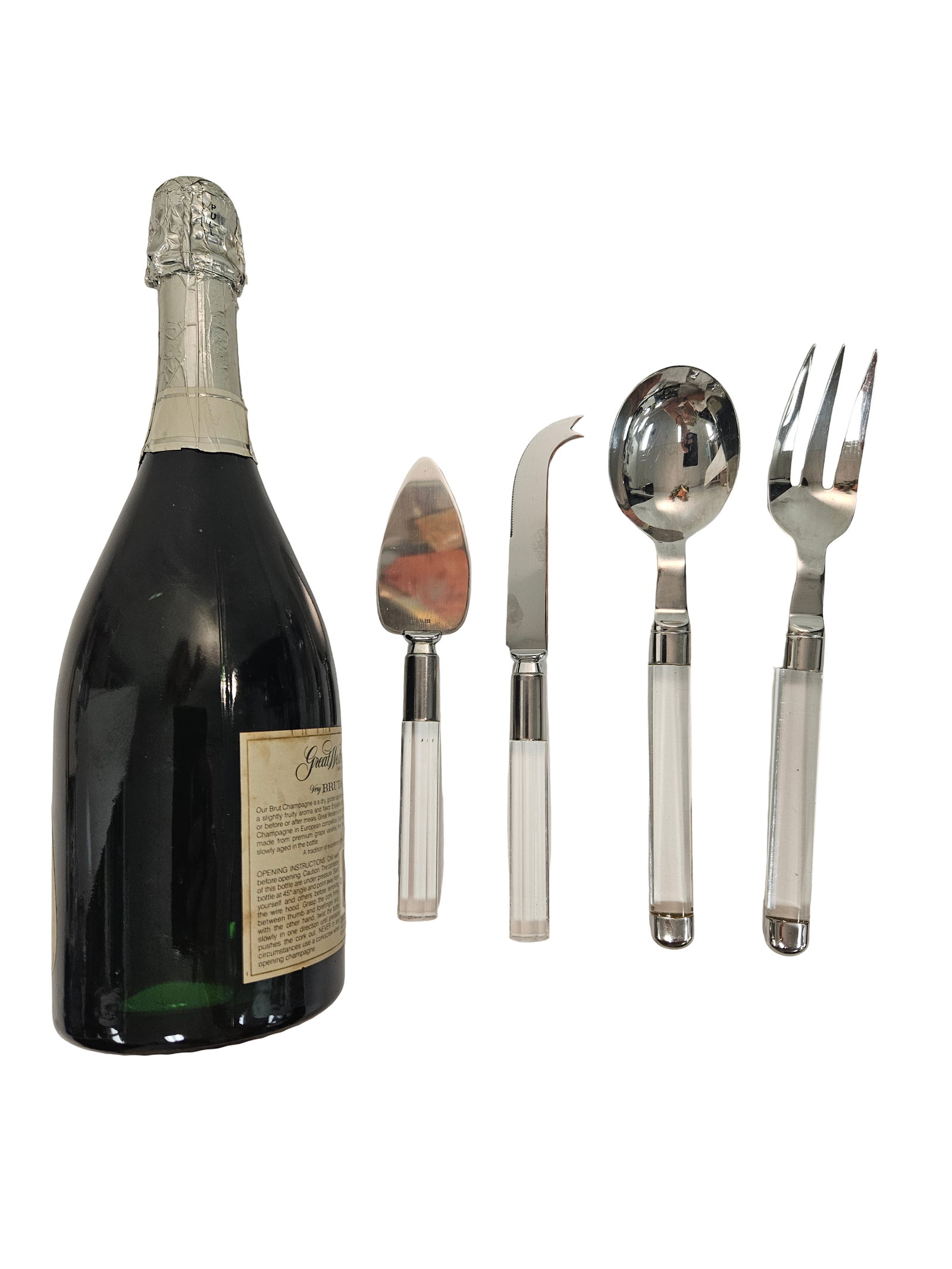 4pc Stainless Serving Set Lucite - 2