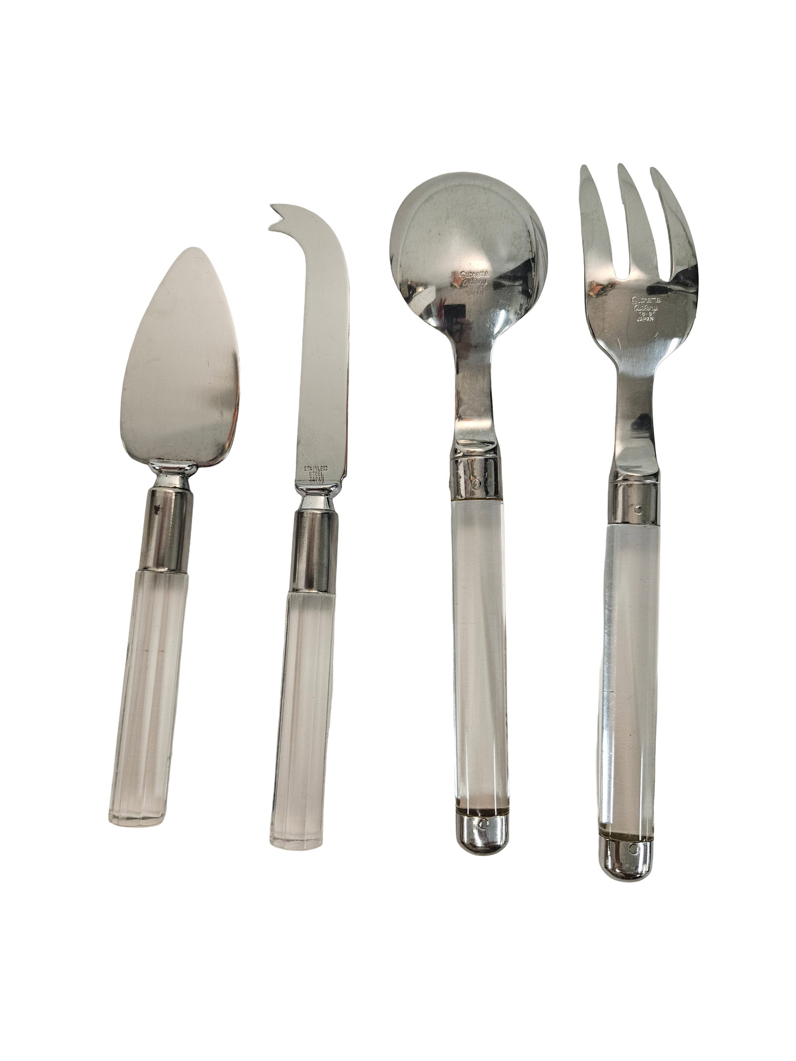 4pc Stainless Serving Set Lucite - 7