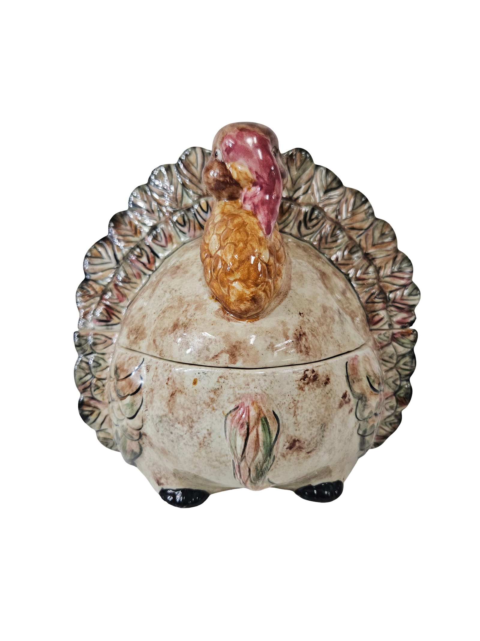 Ceramic Signed Turkey Tureen with Ladle Notch (1 of 7)