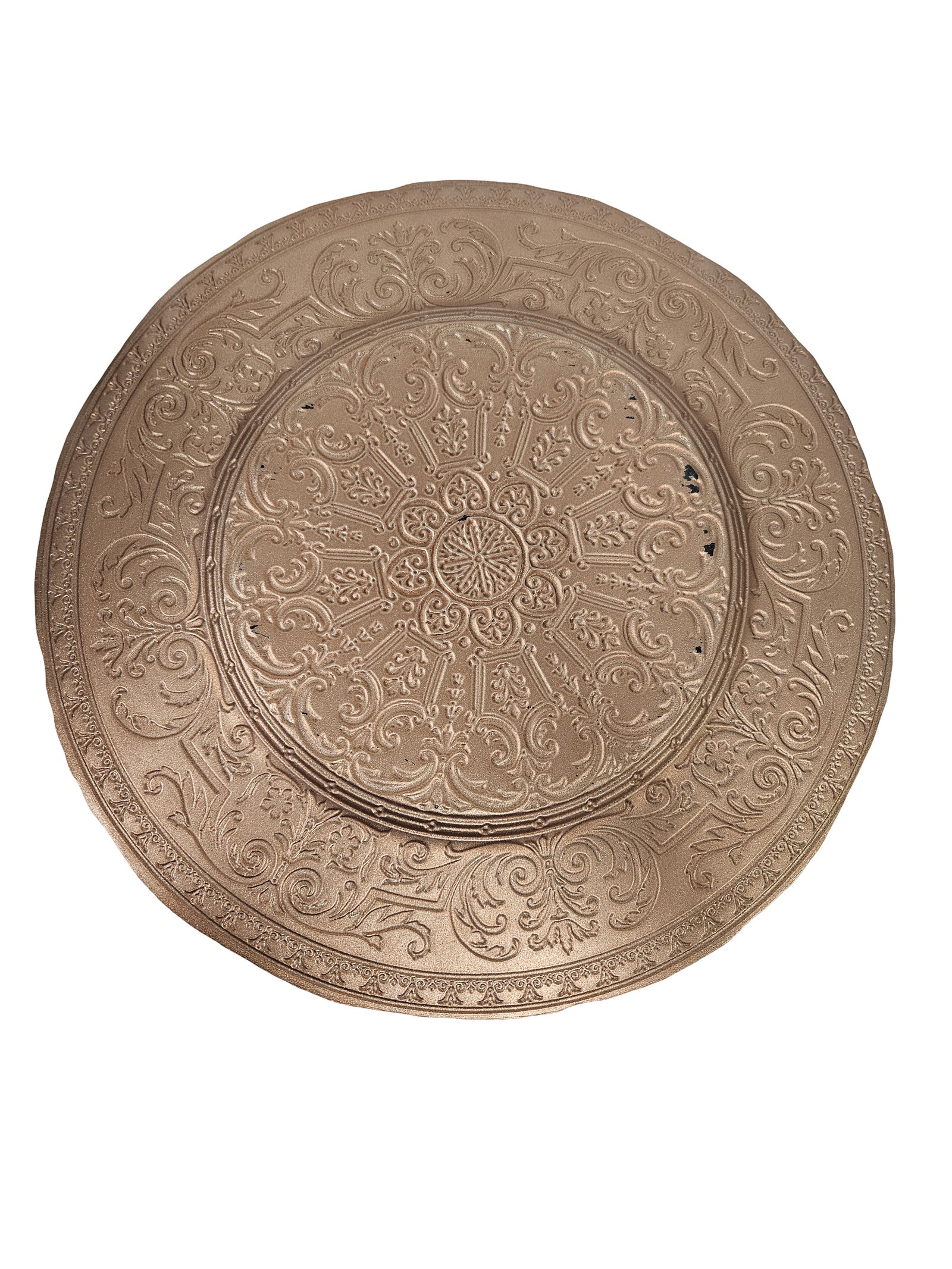 Large Blue & Bronze Scrollwork Charger - 4