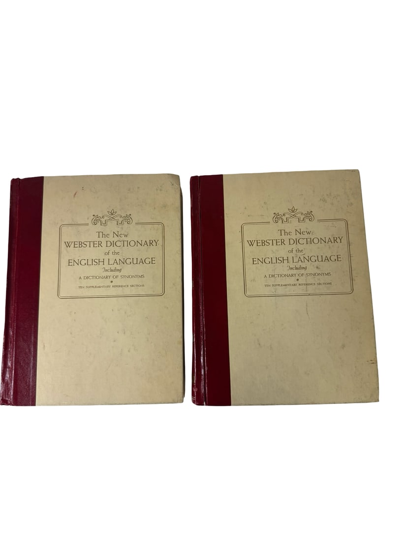 New Webster Dictionary 2-Volume Set: This two-volume set features The New Webster Dictionary of the English Language, Encyclopedic Edition, published by Consolidated Book Publishers. The books include a dictionary of synonyms and ten sup