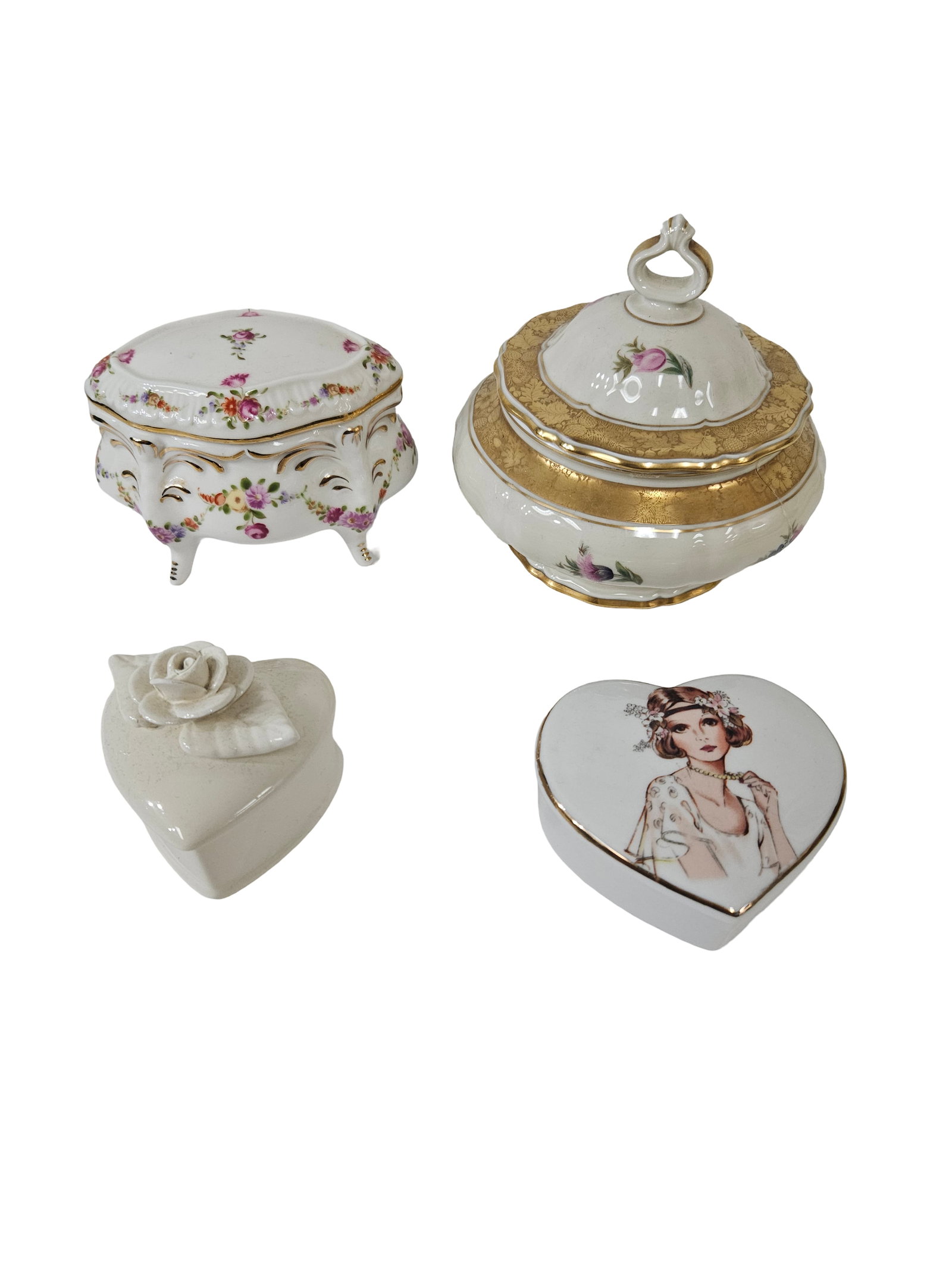 Collection of 4 Porcelain Trinket Boxes (1 of 8)