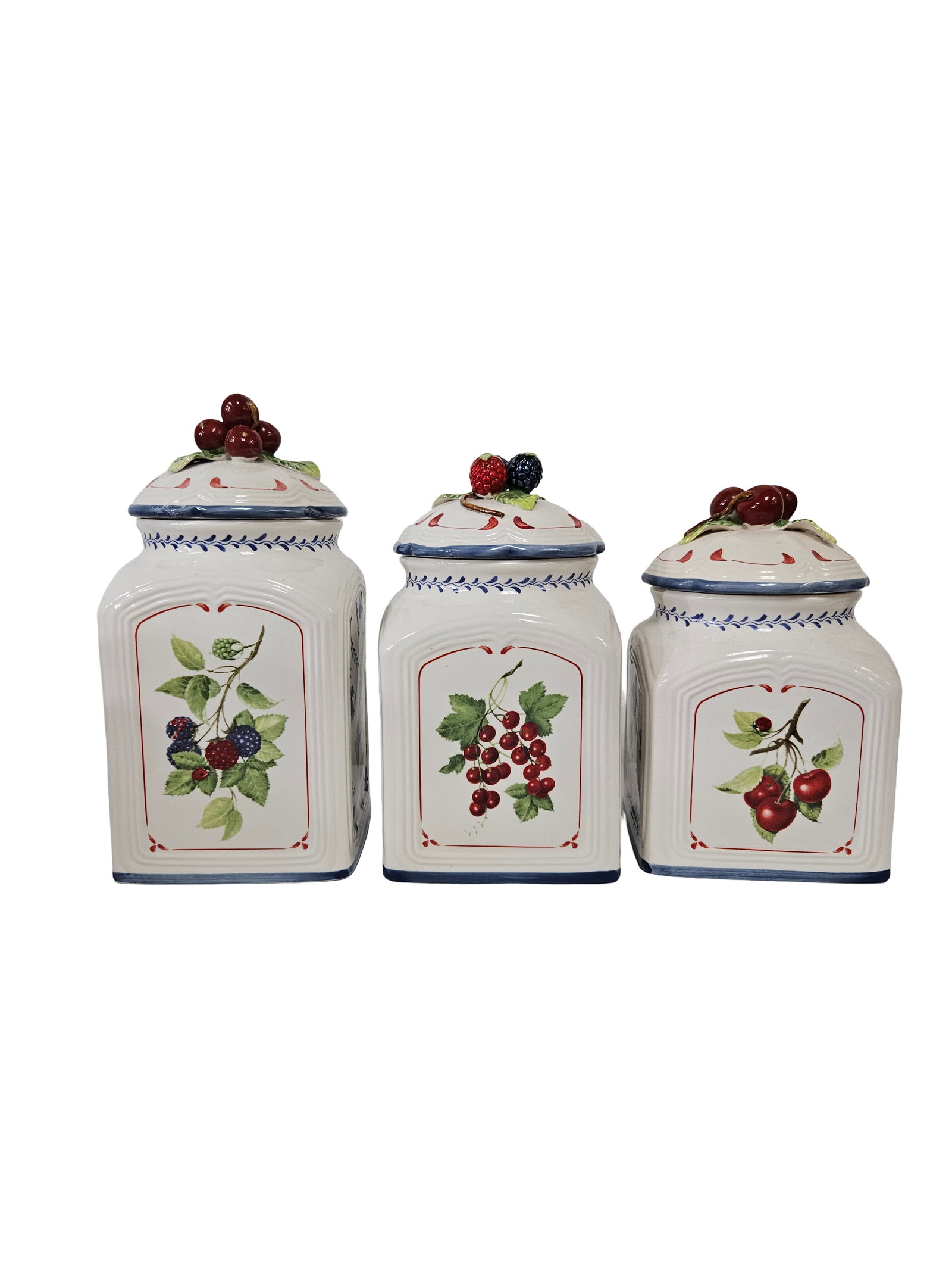 3-Piece Nested Ceramic Fruit Canisters (1 of 6)