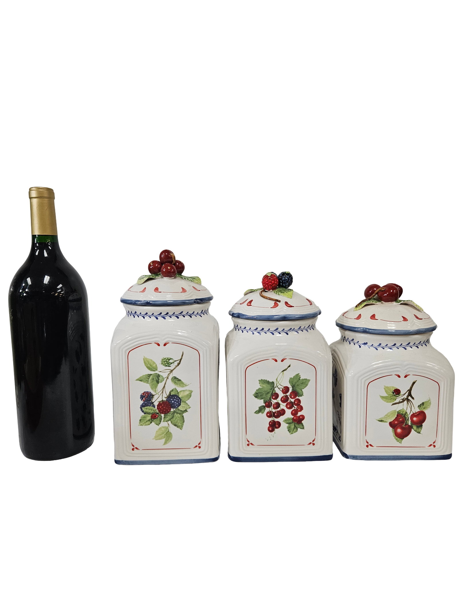 3-Piece Nested Ceramic Fruit Canisters - 2
