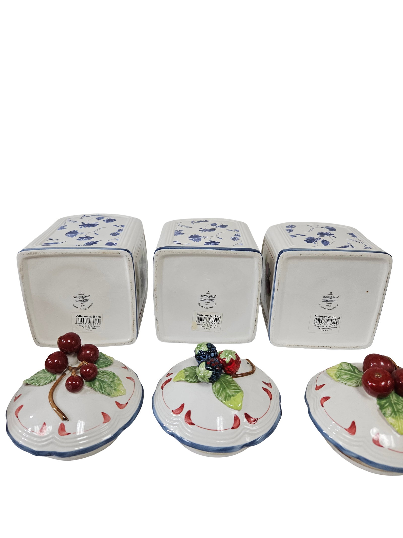 3-Piece Nested Ceramic Fruit Canisters - 6