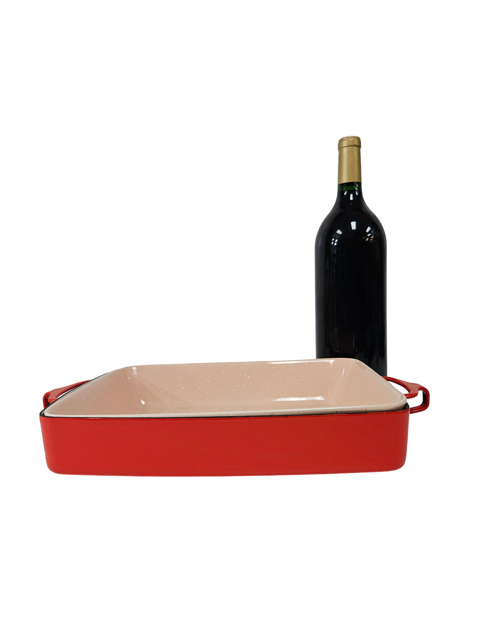 Dansk Red Enamel Roaster with Insert - 2