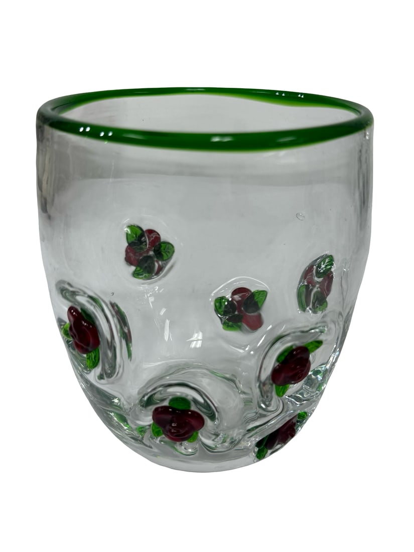 Applied Raspberry Glass Pitcher & Cups - 5