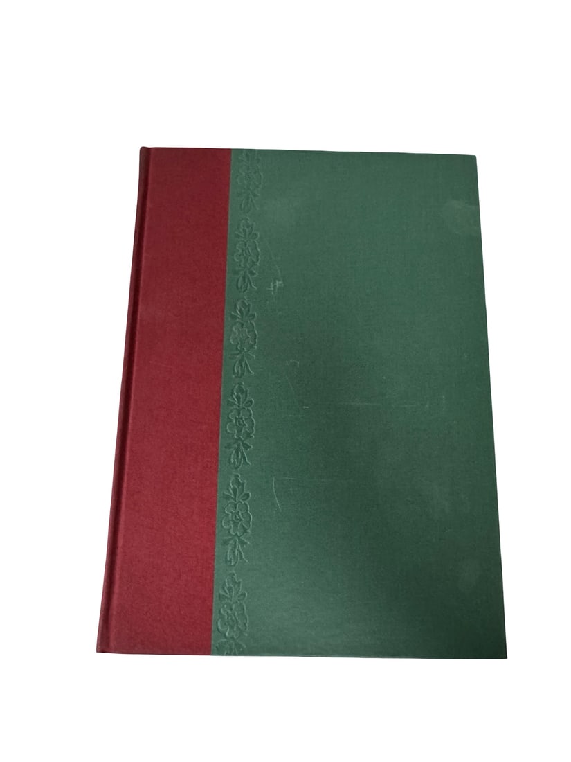 The First Night Gilbert and Sullivan: This illustrated edition of The First Night Gilbert and Sullivan features a decorative green and red cloth-bound cover with blind-stamped floral details. The volume includes the complete librettos