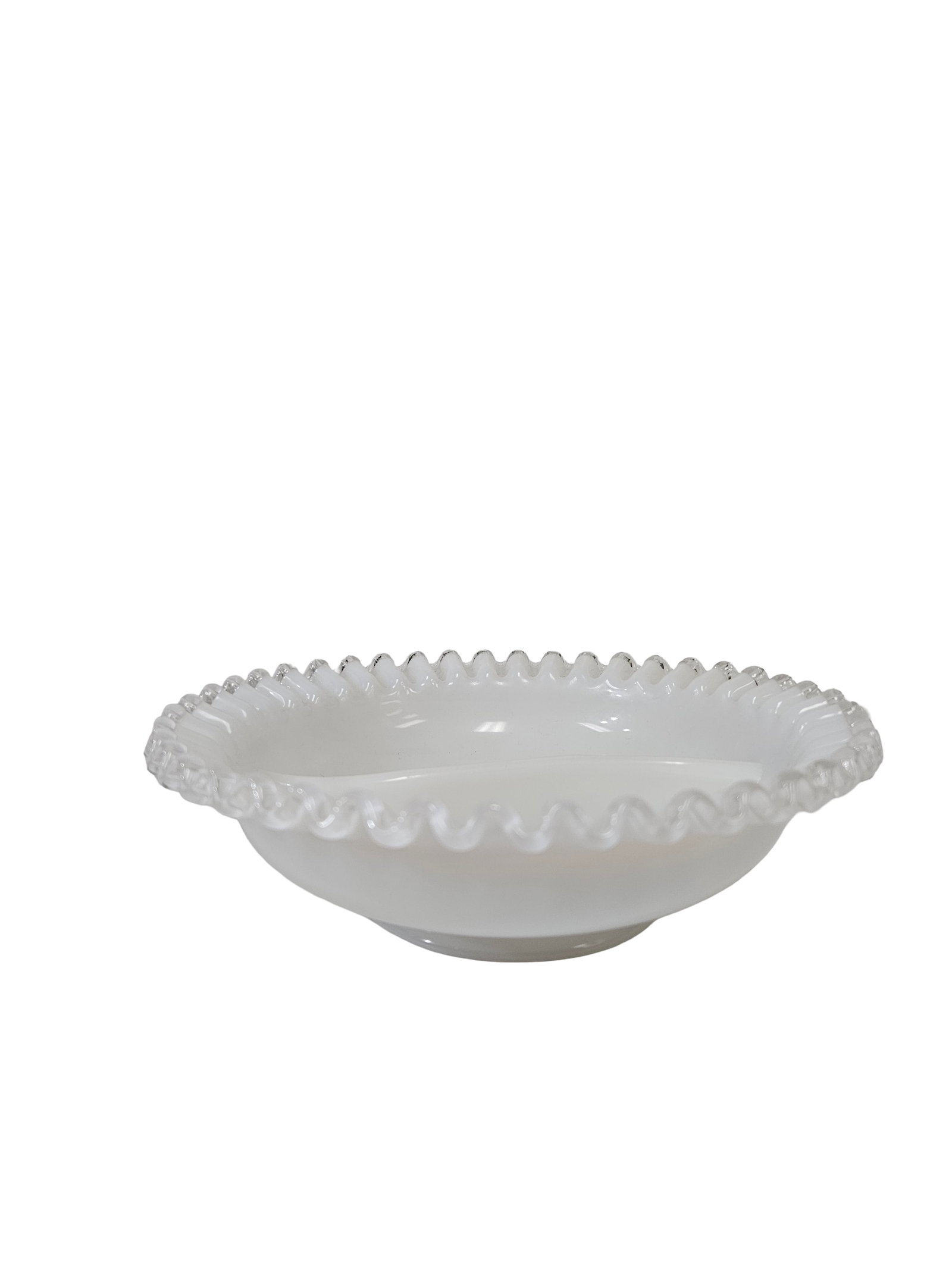 Divided Milk Glass Silver Crest Dish (1 of 3)