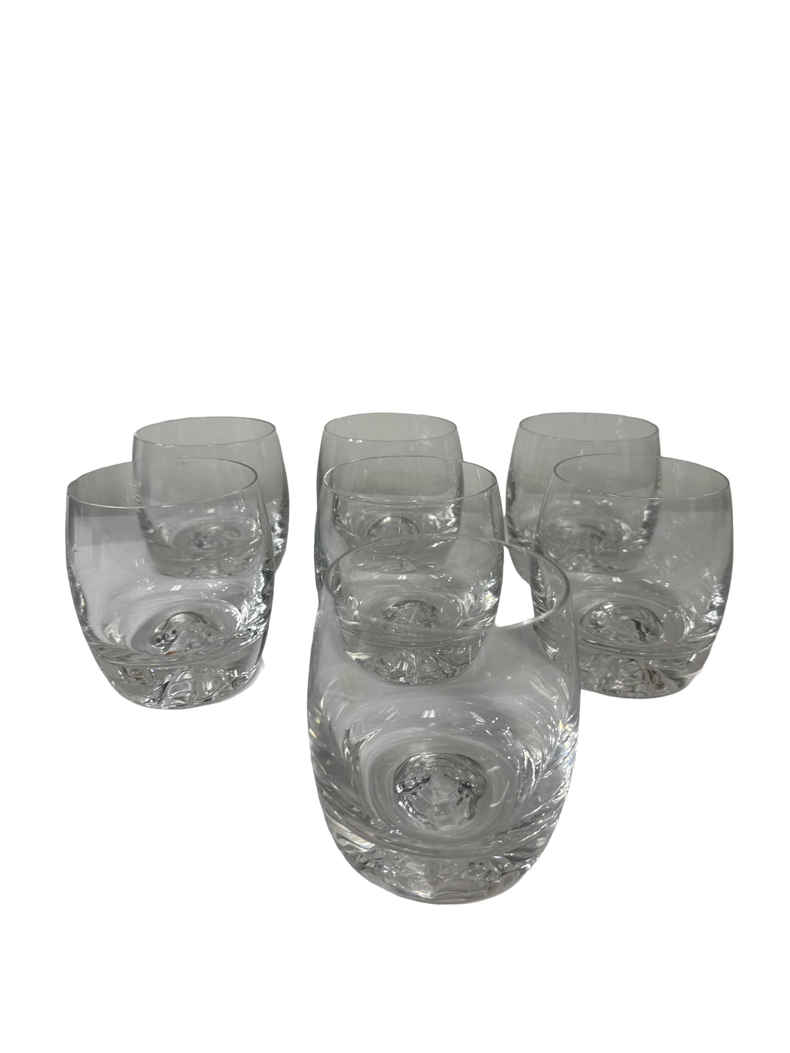 Villeroy & Boch 'Boston' Tumblers (7): A set of seven crystal tumblers from the 'Boston' collection by Villeroy & Boch. This popular contemporary pattern is defined by its brilliant faceted design on the lower bowl and heavy base, reminisc