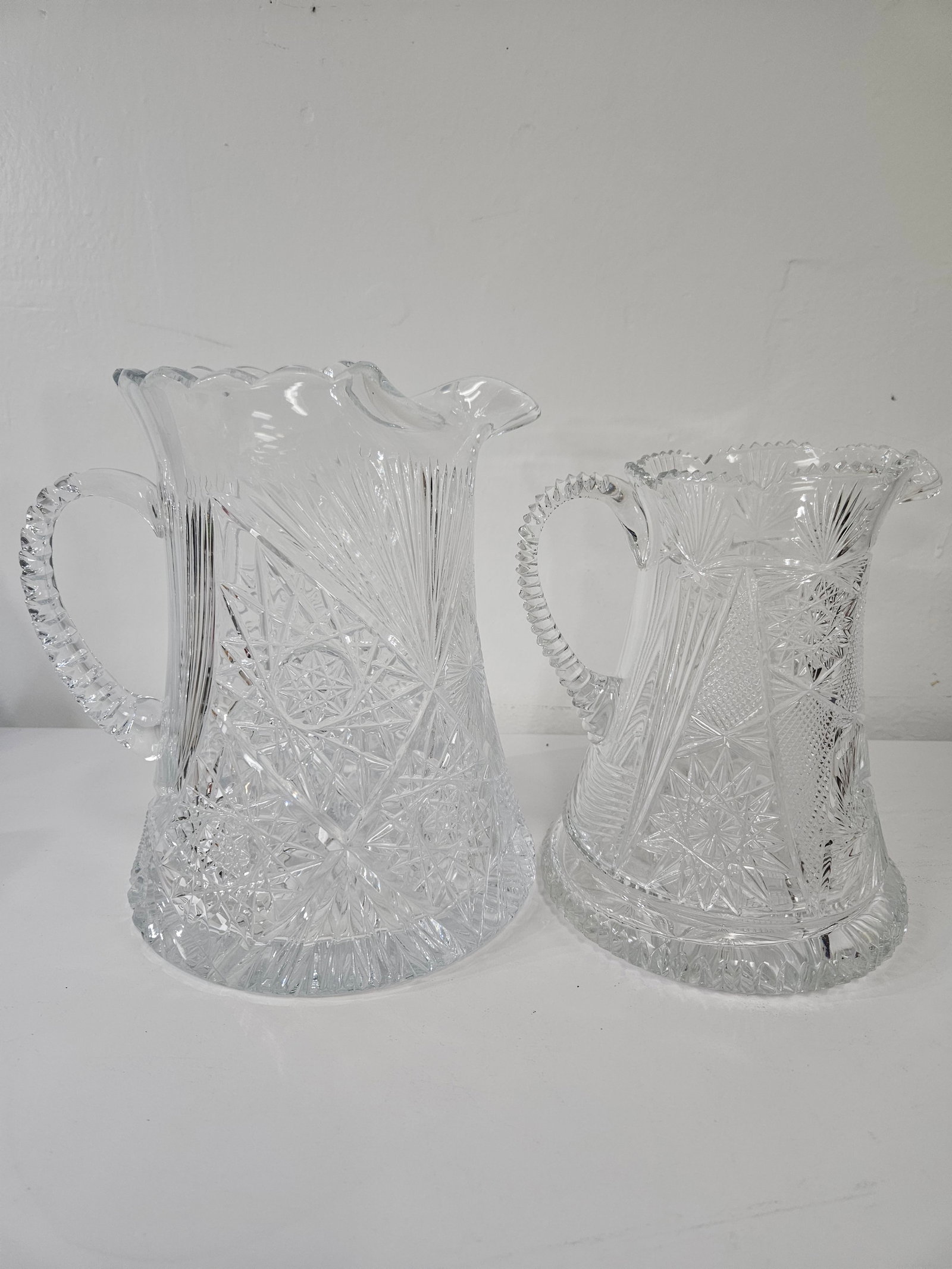 Two Large Cut Glass Water Pitchers (1 of 8)