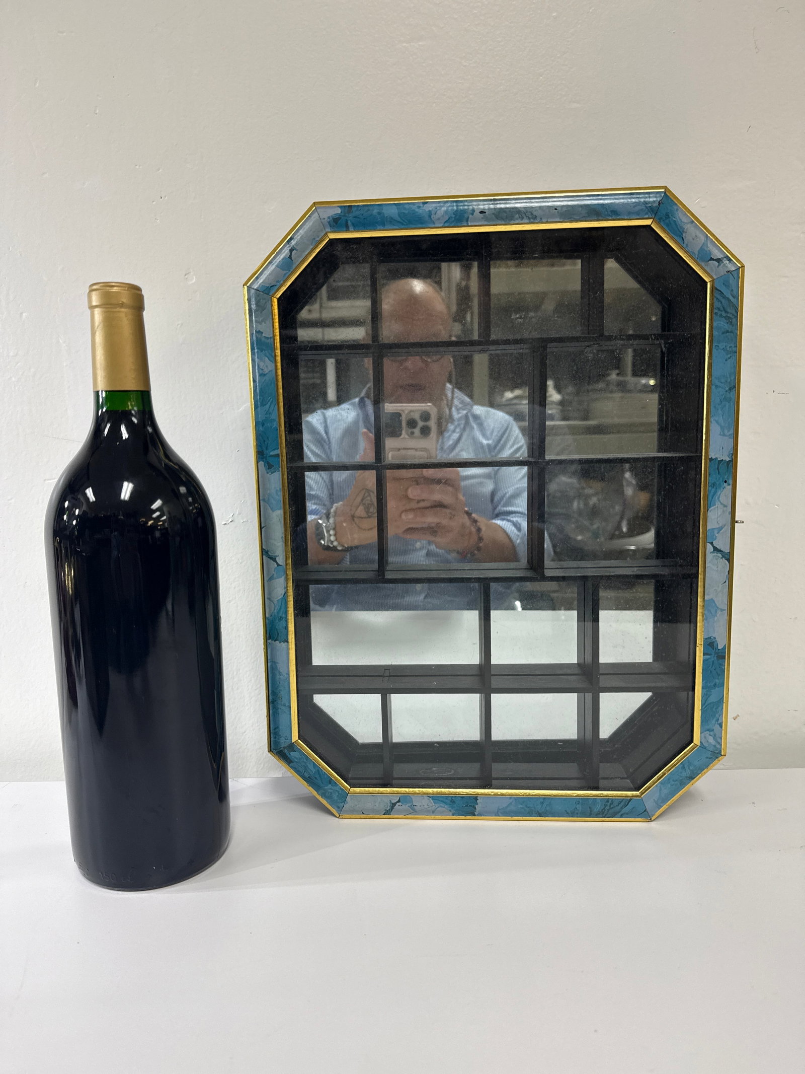 Octagonal Mirrored Wall Curio Cabinet - 3