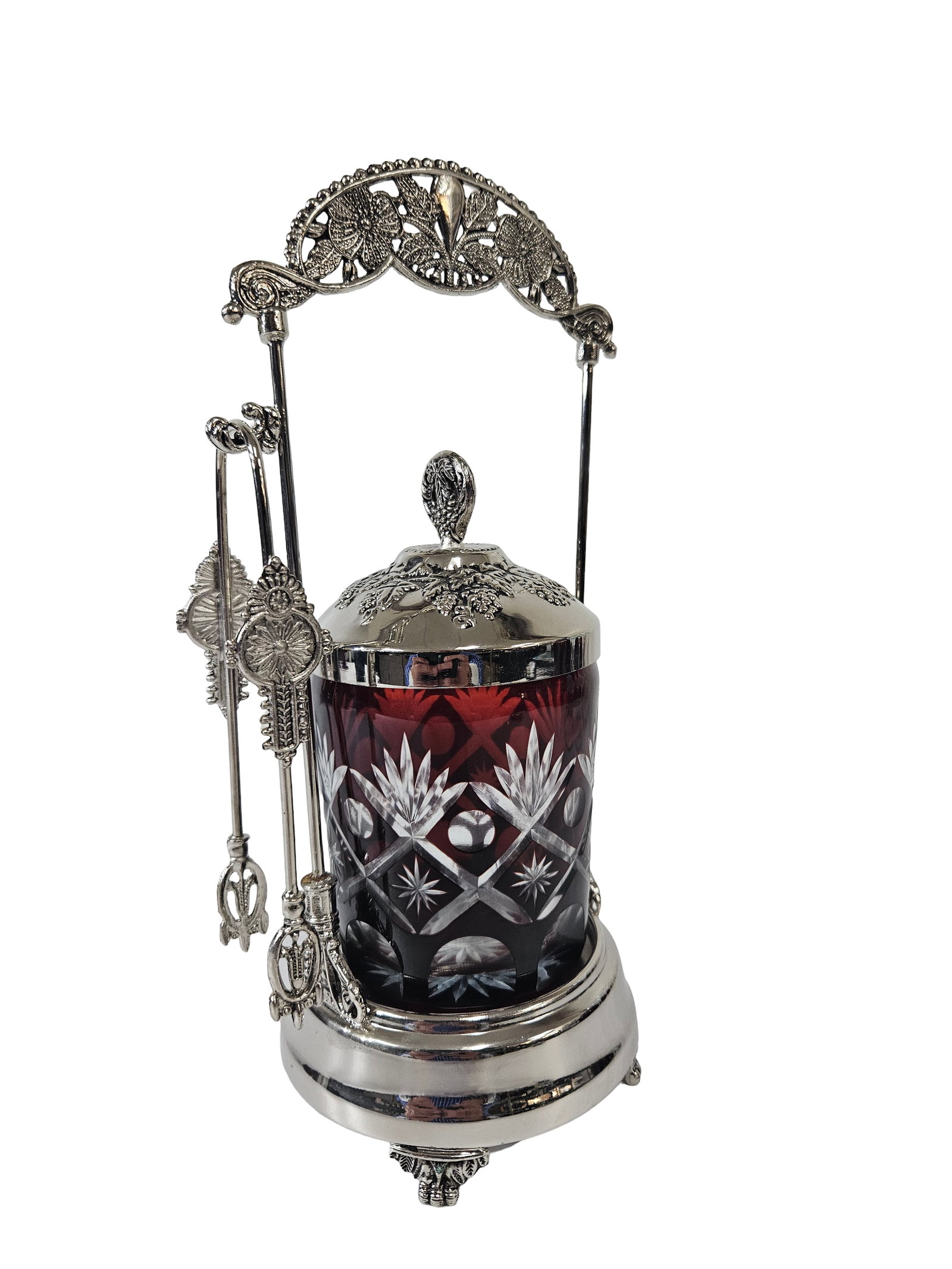 Victorian Style Ruby Red Pickle Castor (1 of 6)