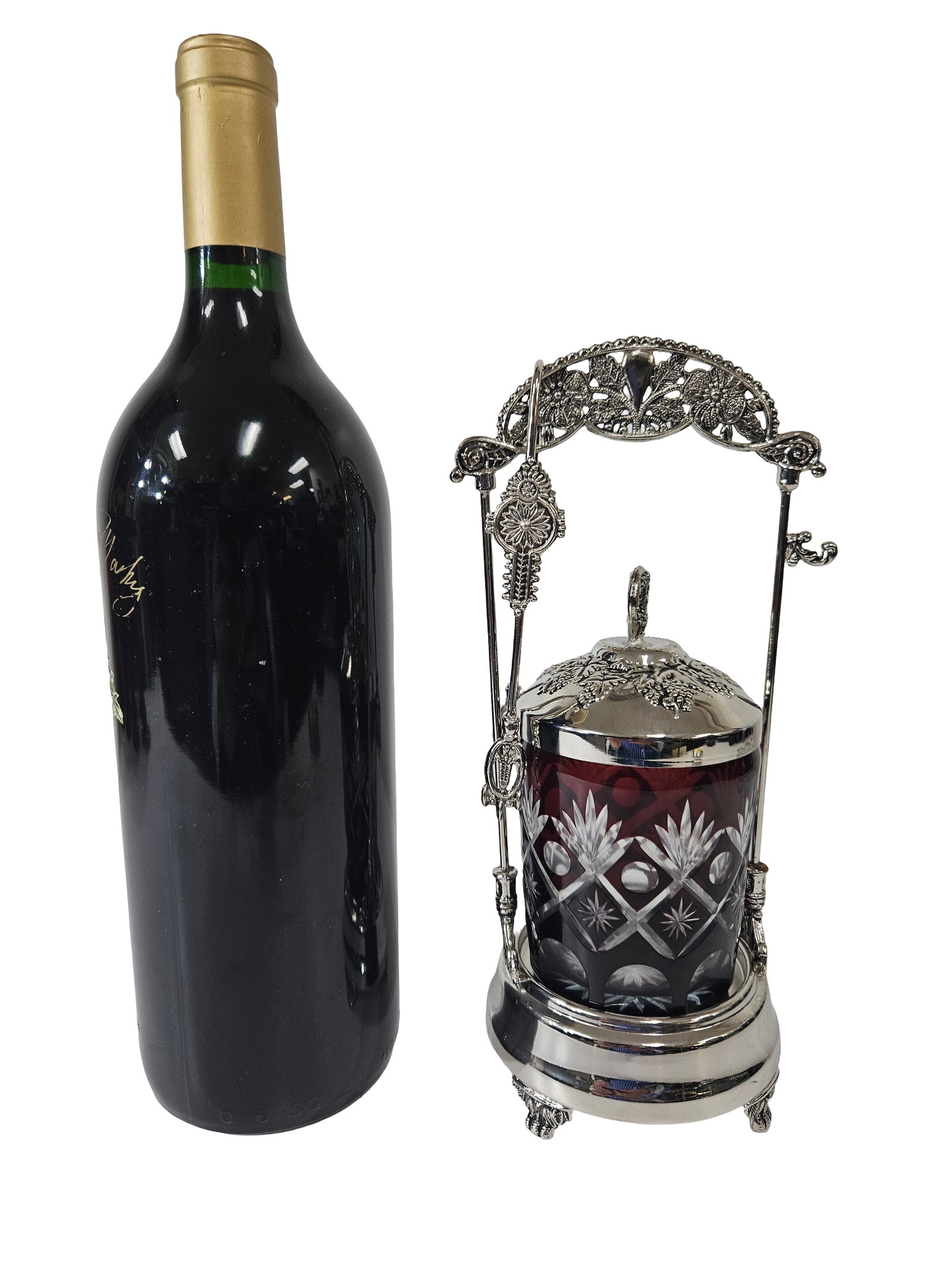 Victorian Style Ruby Red Pickle Castor - 2