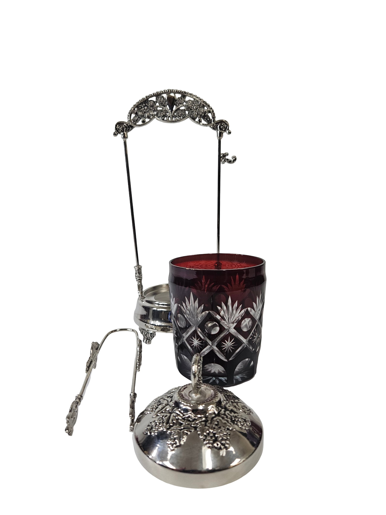 Victorian Style Ruby Red Pickle Castor - 4