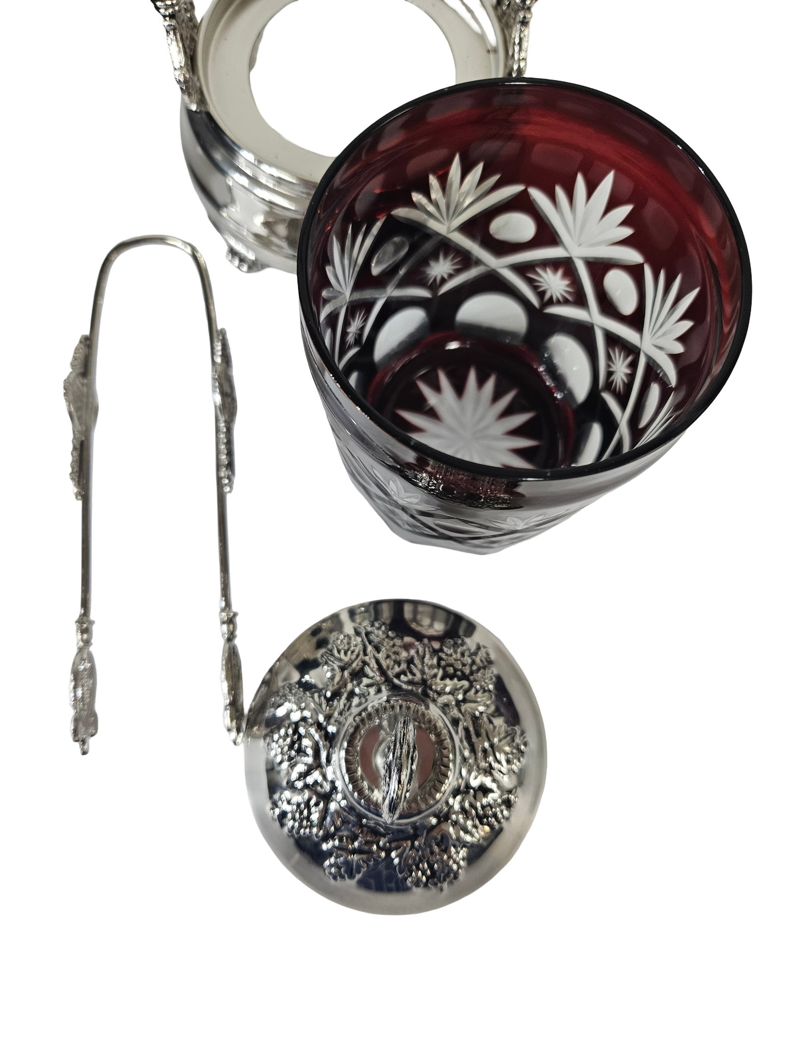 Victorian Style Ruby Red Pickle Castor - 5