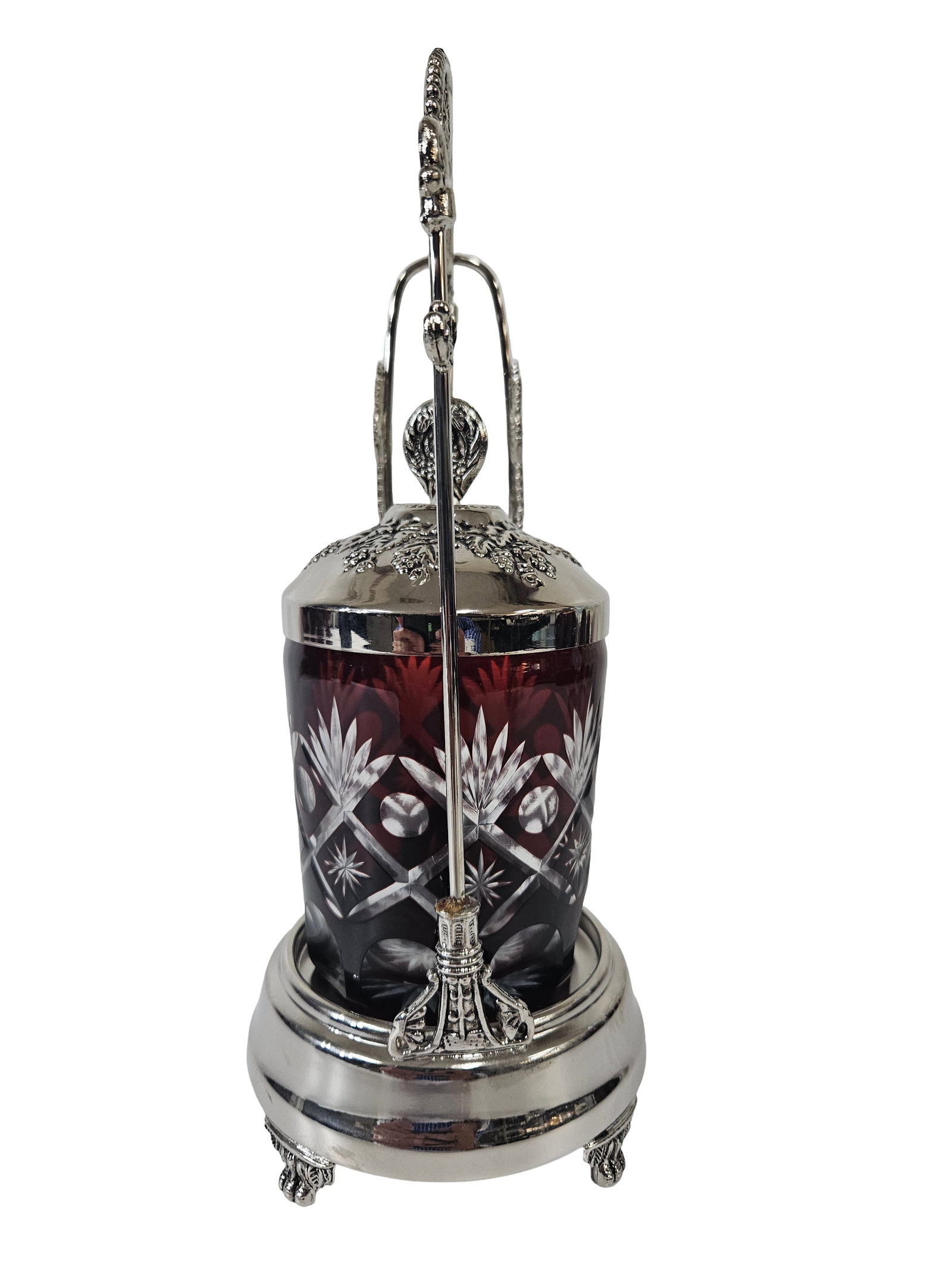 Victorian Style Ruby Red Pickle Castor - 6
