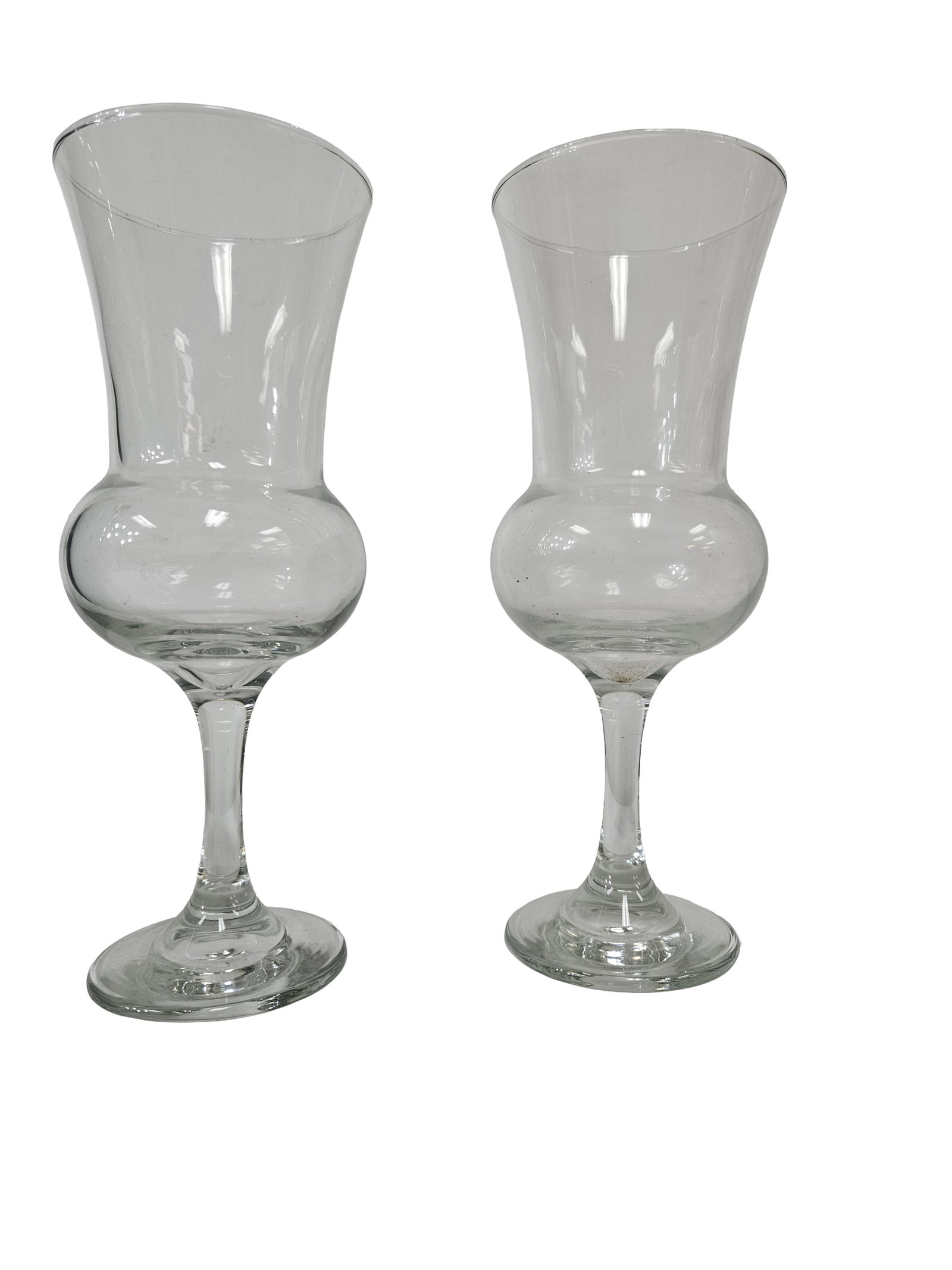 Pair of Glass Tulip Stemware Glasses (1 of 5)