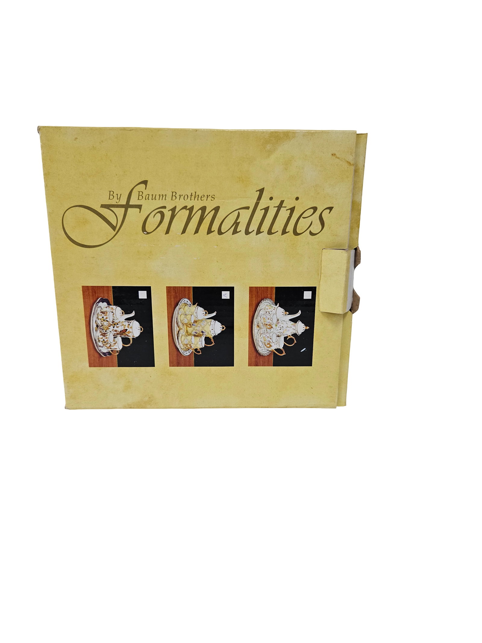 Baum Brothers Formalities Mini Tea Set: This 10-piece miniature tea set from the Formalities by Baum Brothers Butterfly Collection features elegant gold-tone accents and colorful butterfly motifs. The set includes a covered teapot, covered 