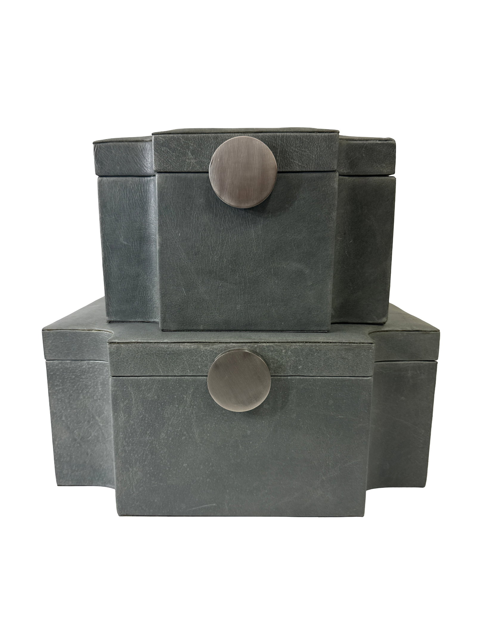 Nesting Grey Faux-Leather Dec Boxes (1 of 10)