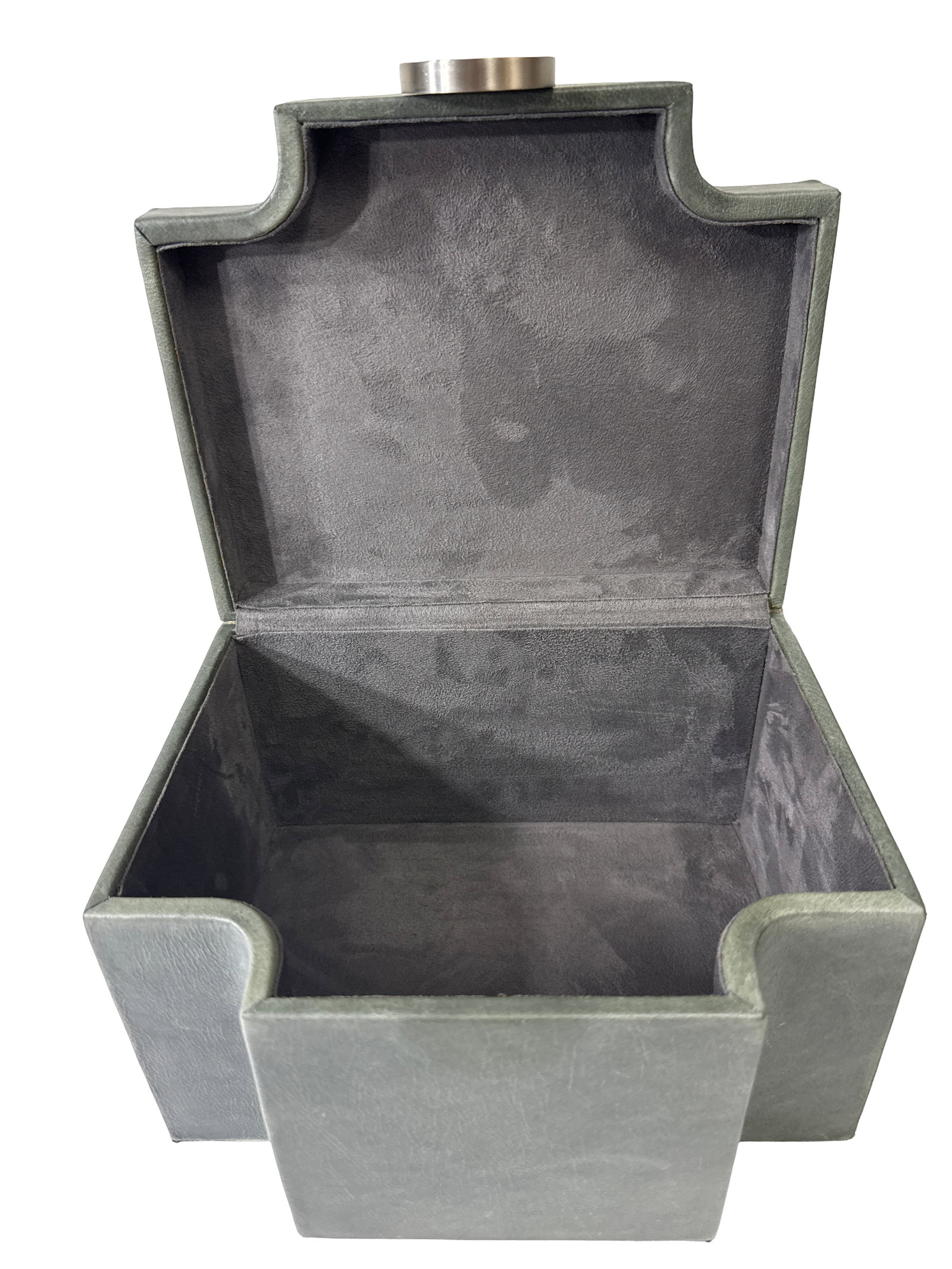 Nesting Grey Faux-Leather Dec Boxes - 4
