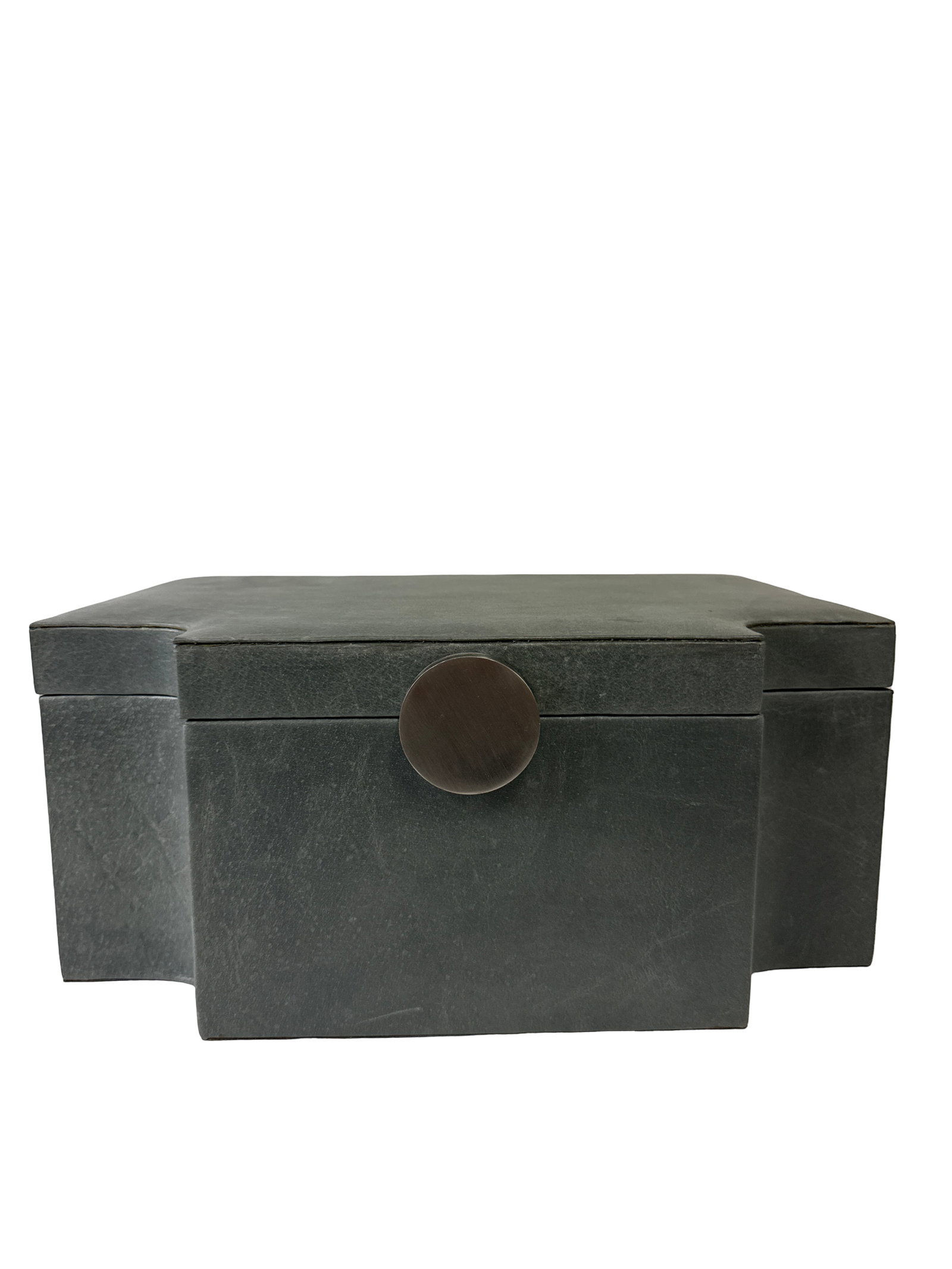 Nesting Grey Faux-Leather Dec Boxes - 7