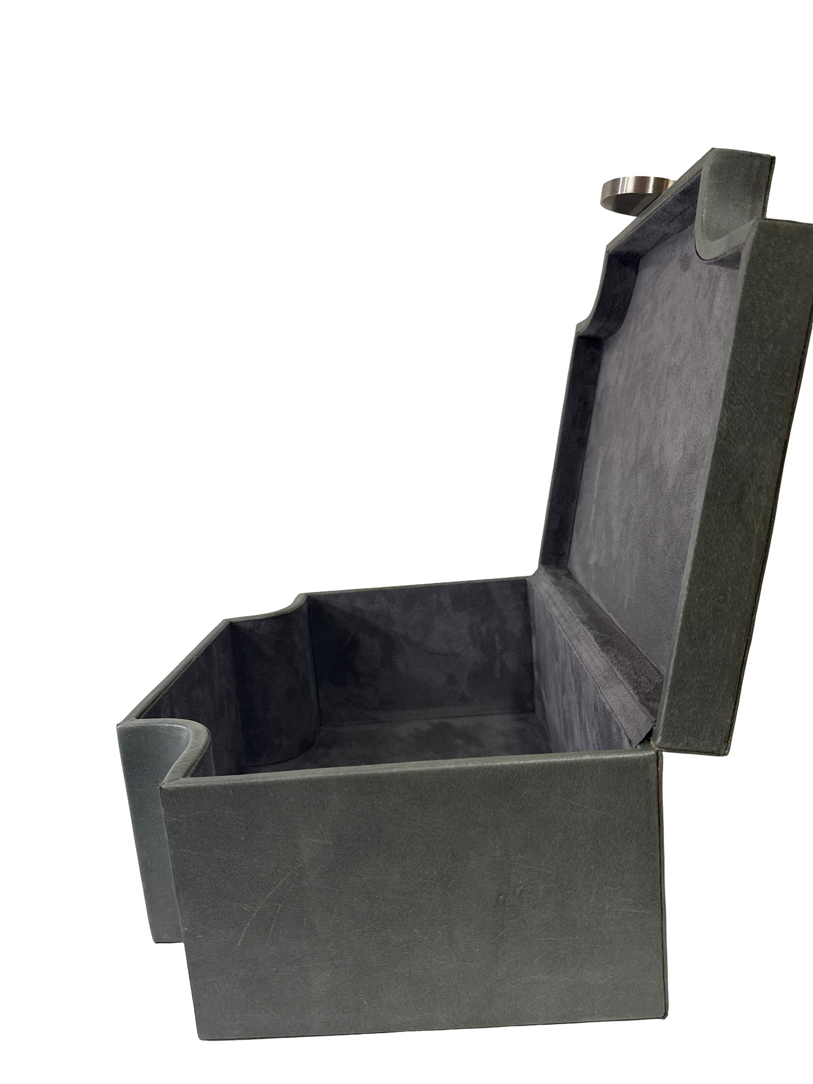 Nesting Grey Faux-Leather Dec Boxes - 8