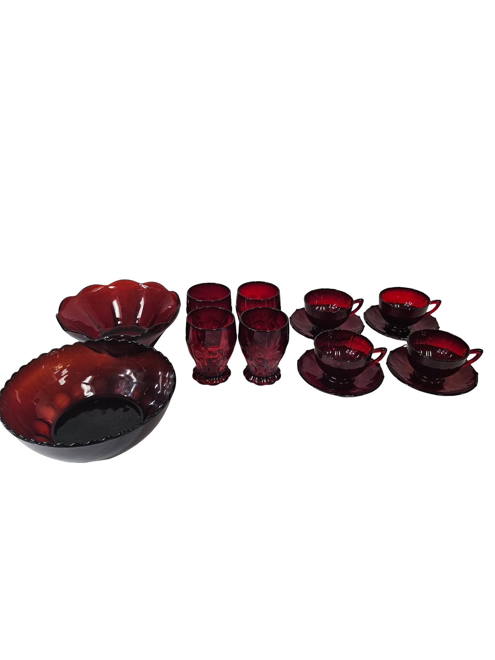 Vintage Ruby Red Glassware Set 14pc (1 of 10)