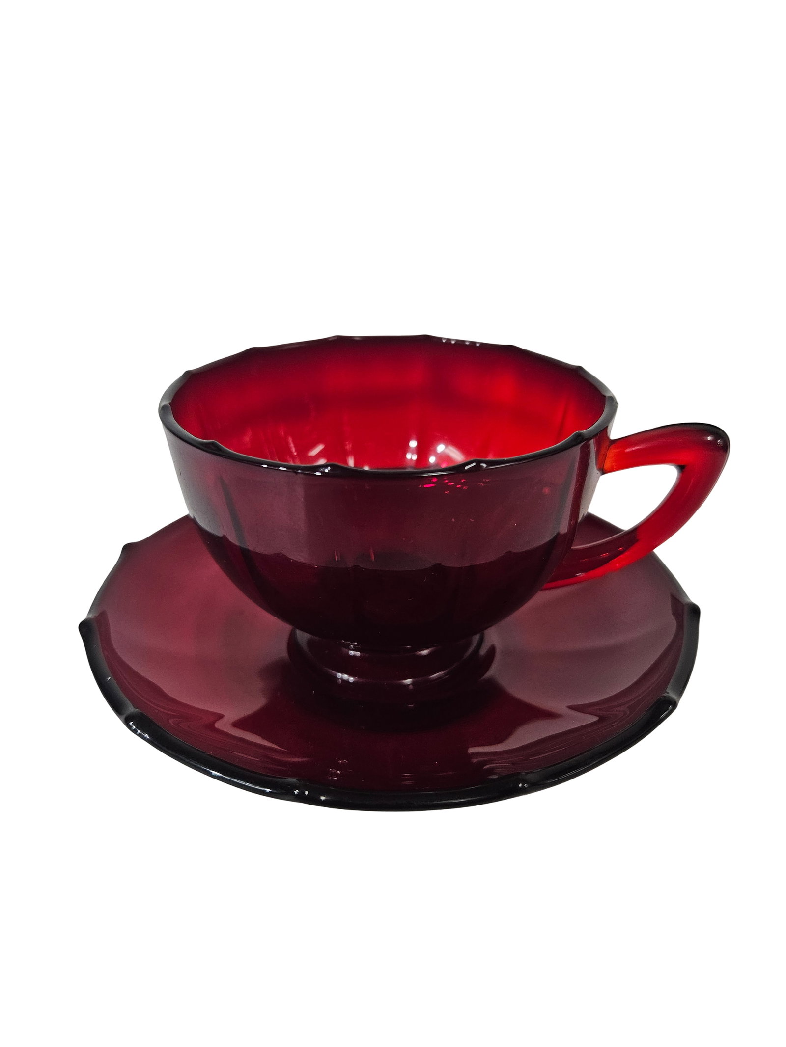 Vintage Ruby Red Glassware Set 14pc - 7