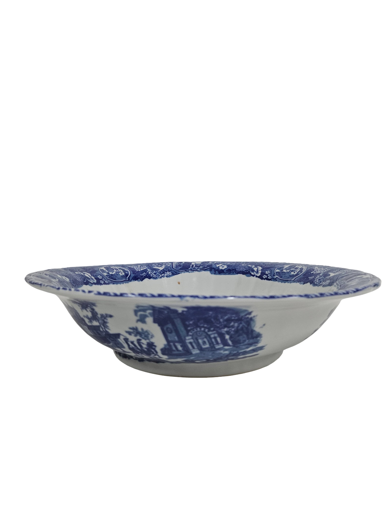 Large Blue Transferware Estate Basin - 2