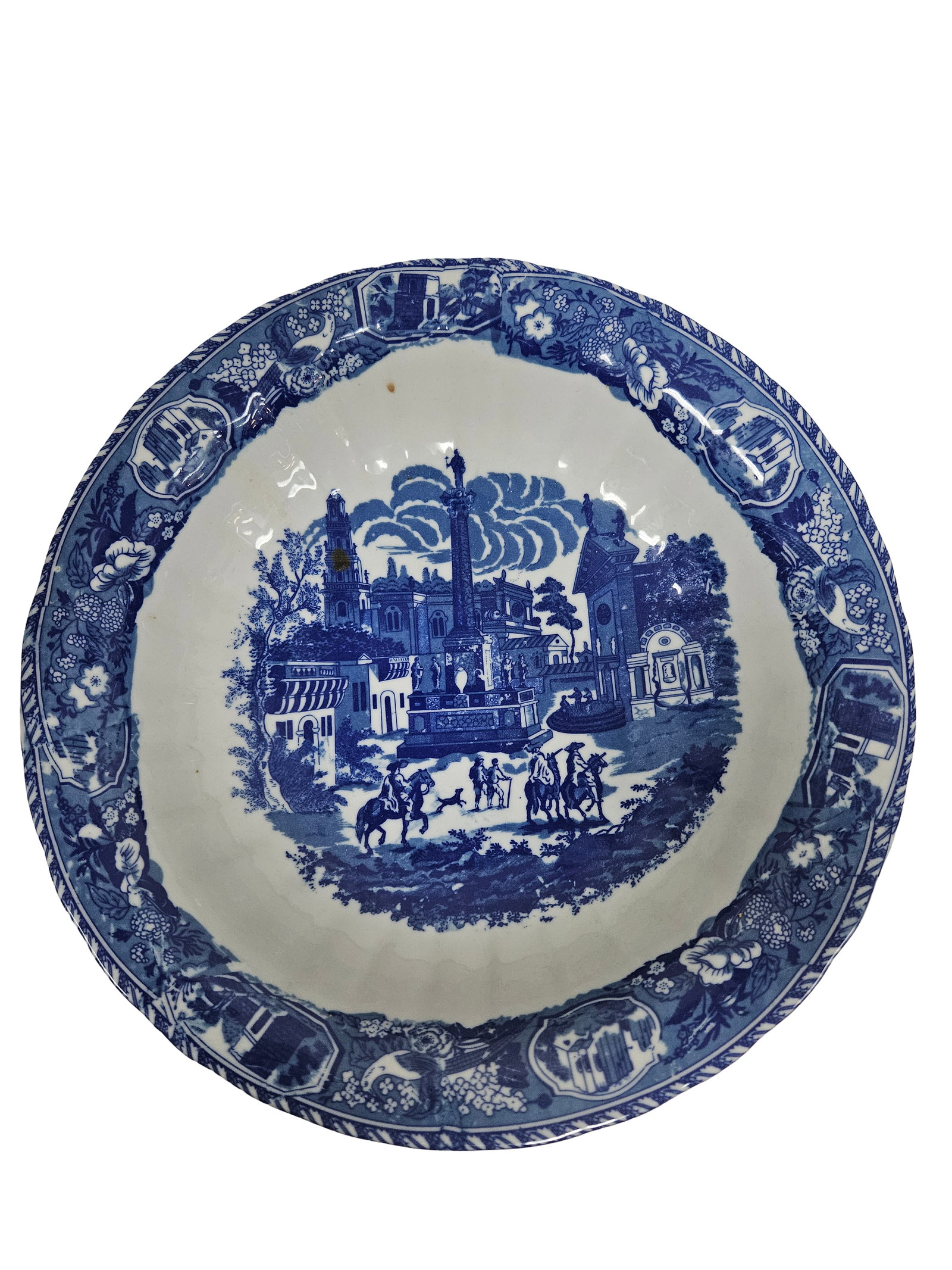 Large Blue Transferware Estate Basin - 4
