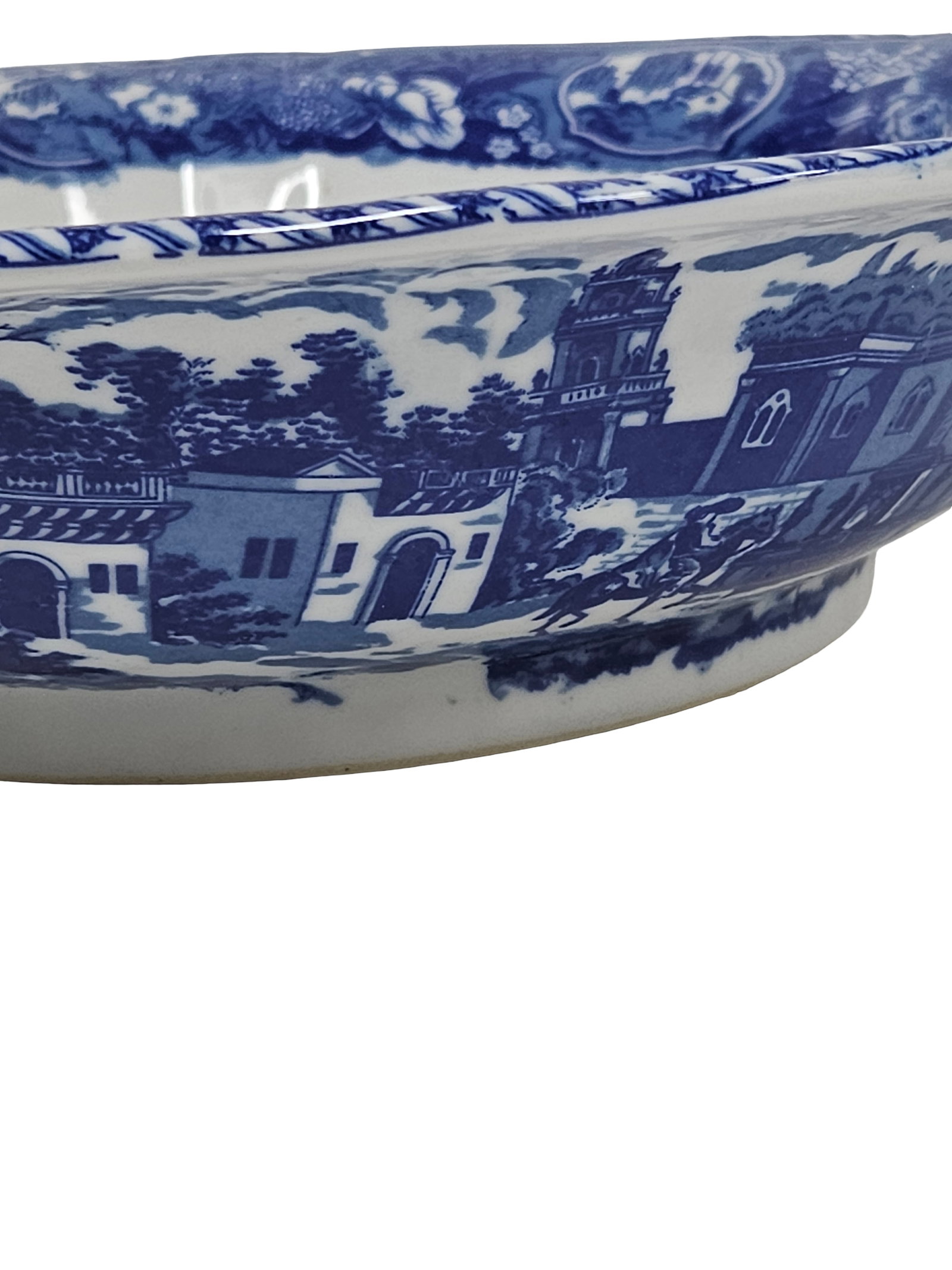 Large Blue Transferware Estate Basin - 5