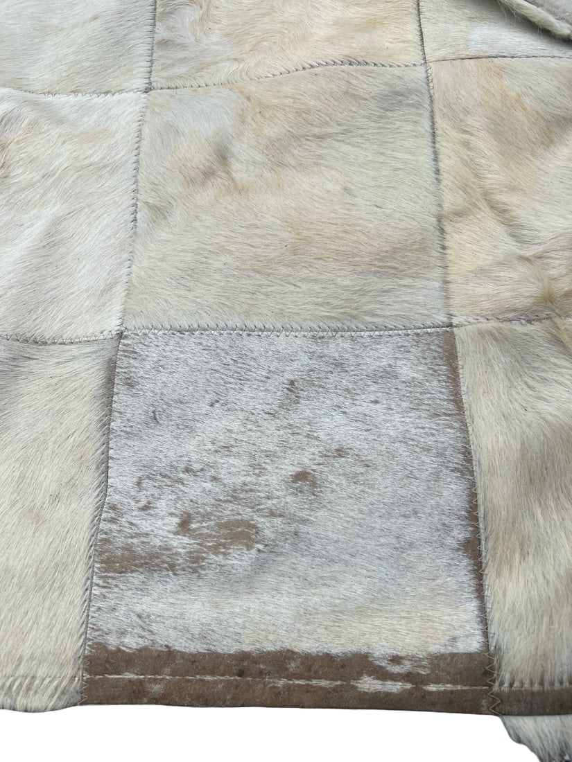 Modern Neutral Patchwork Cowhide Rug - 10